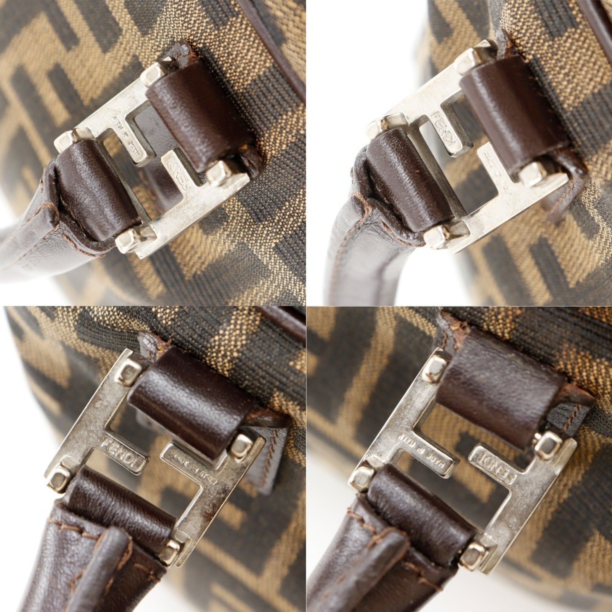 Fendi Brown Nylon Canvas Handbag (Pre-Owned)