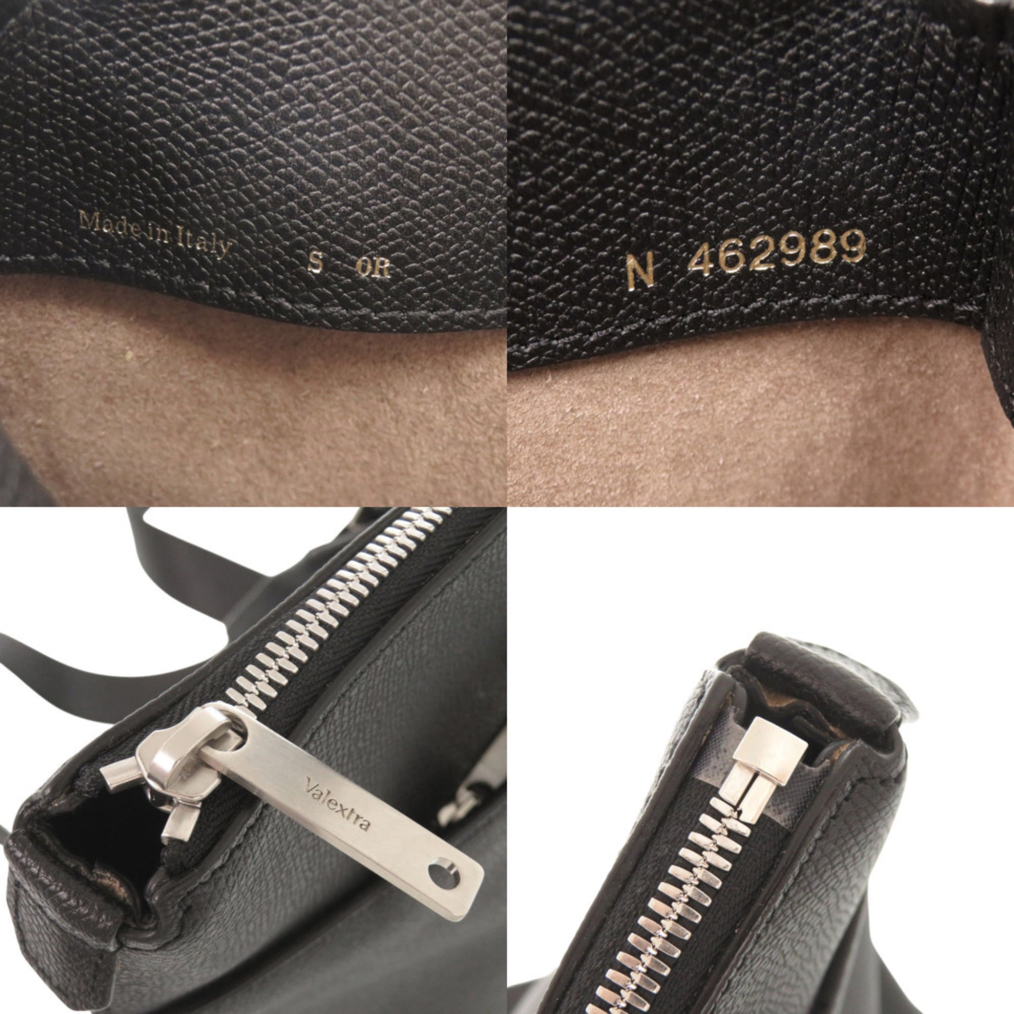 Valextra Black Leather Tote Bag (Pre-Owned)