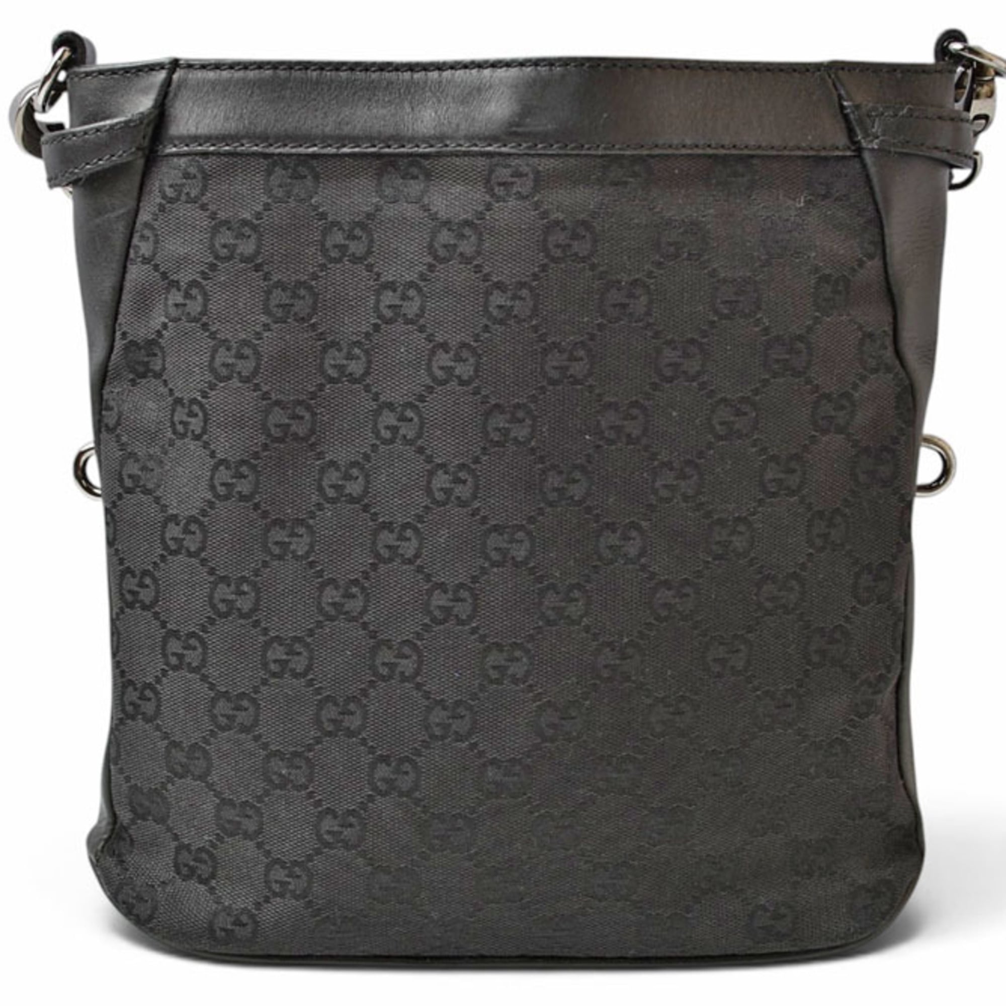 Gucci Black Gg Canvas Shoulder Bag (Pre-Owned)