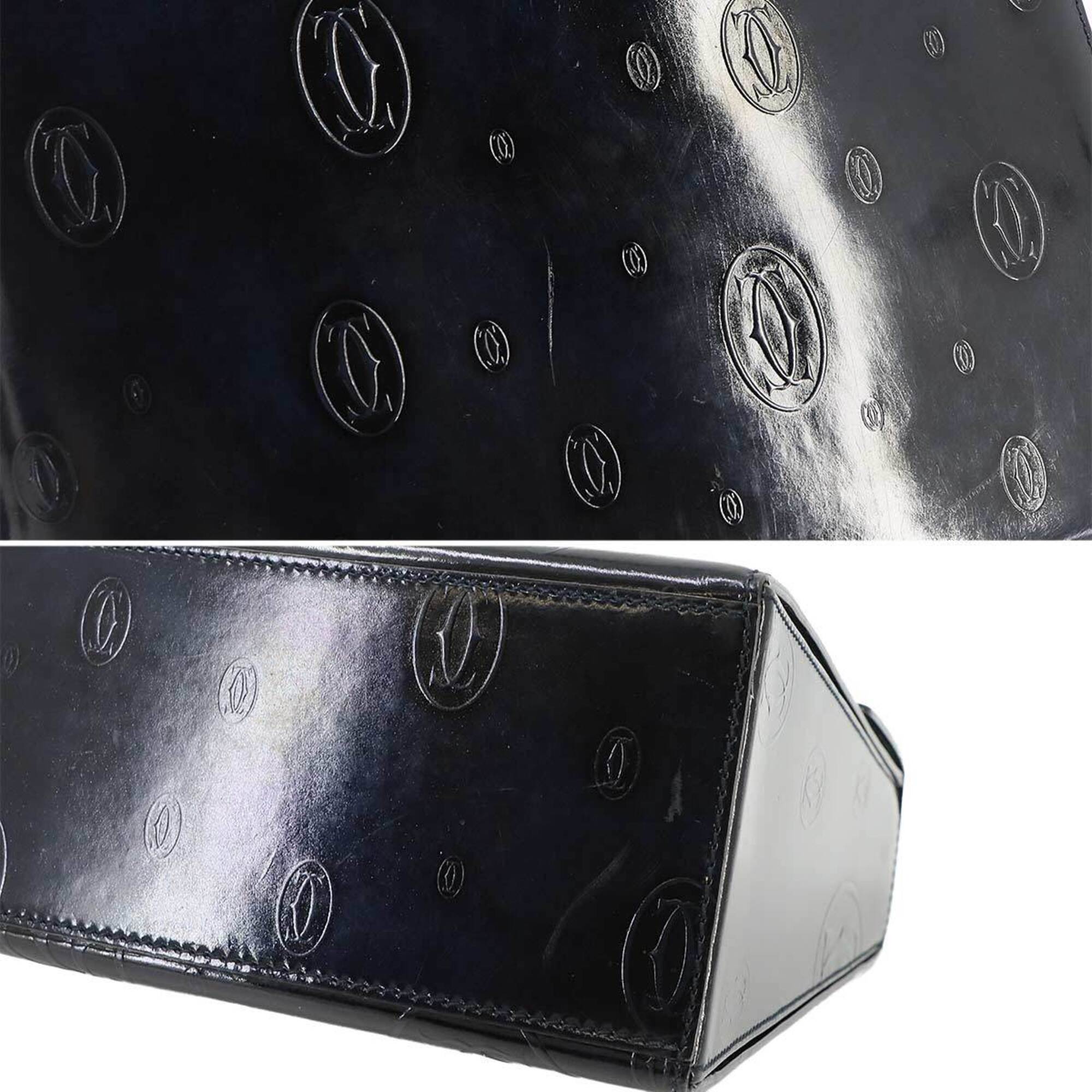 Cartier Happy Birthday Navy Patent Leather Handbag (Pre-Owned)
