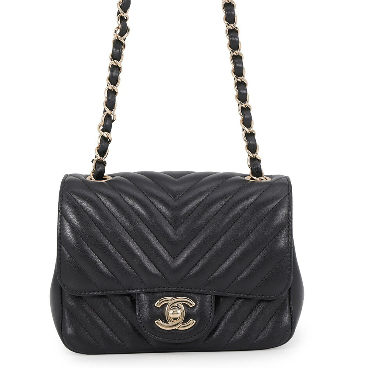 Chanel Black Leather Handbag Shoulder Bag (Pre-Owned)