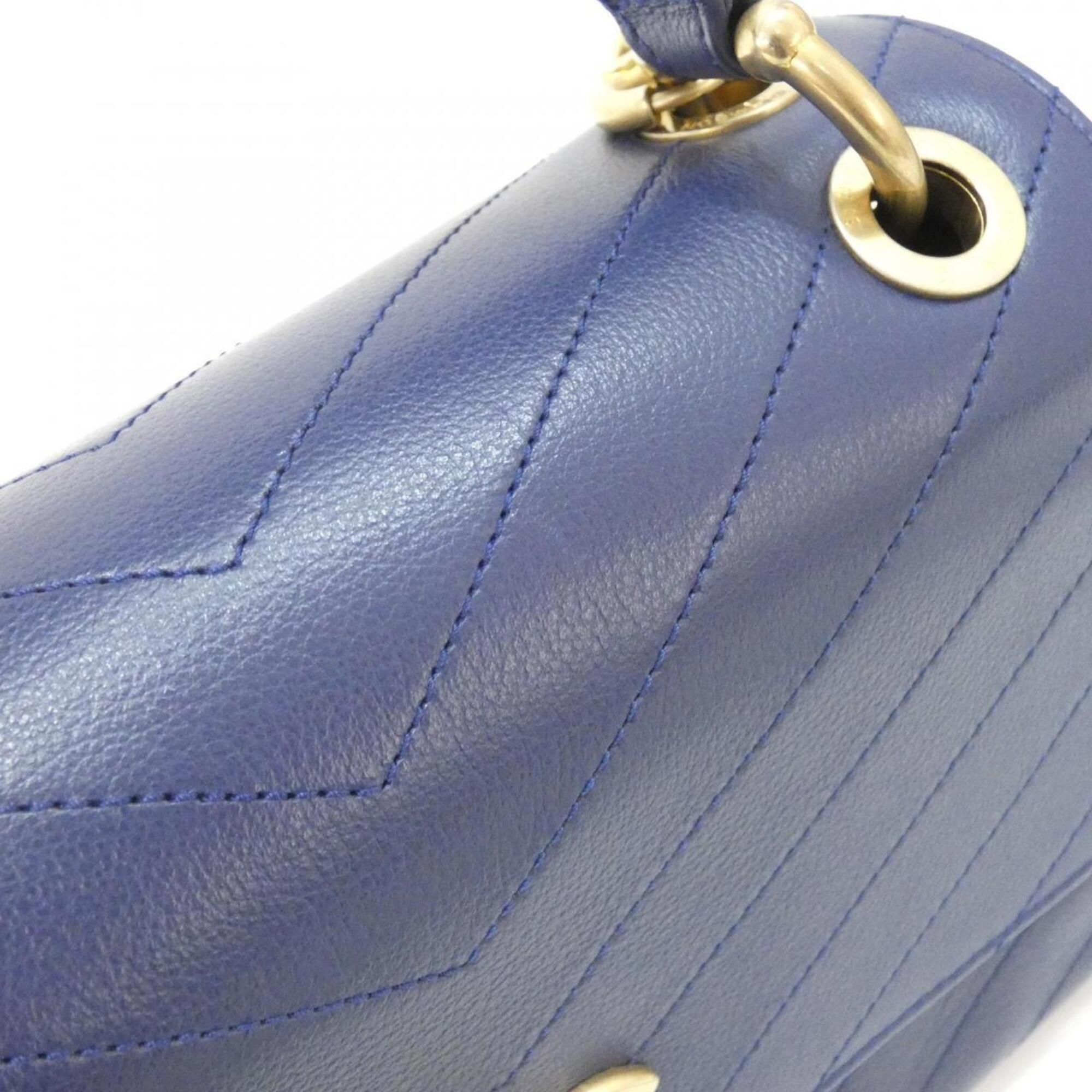 Chanel Blue Leather Handbag (Pre-Owned)