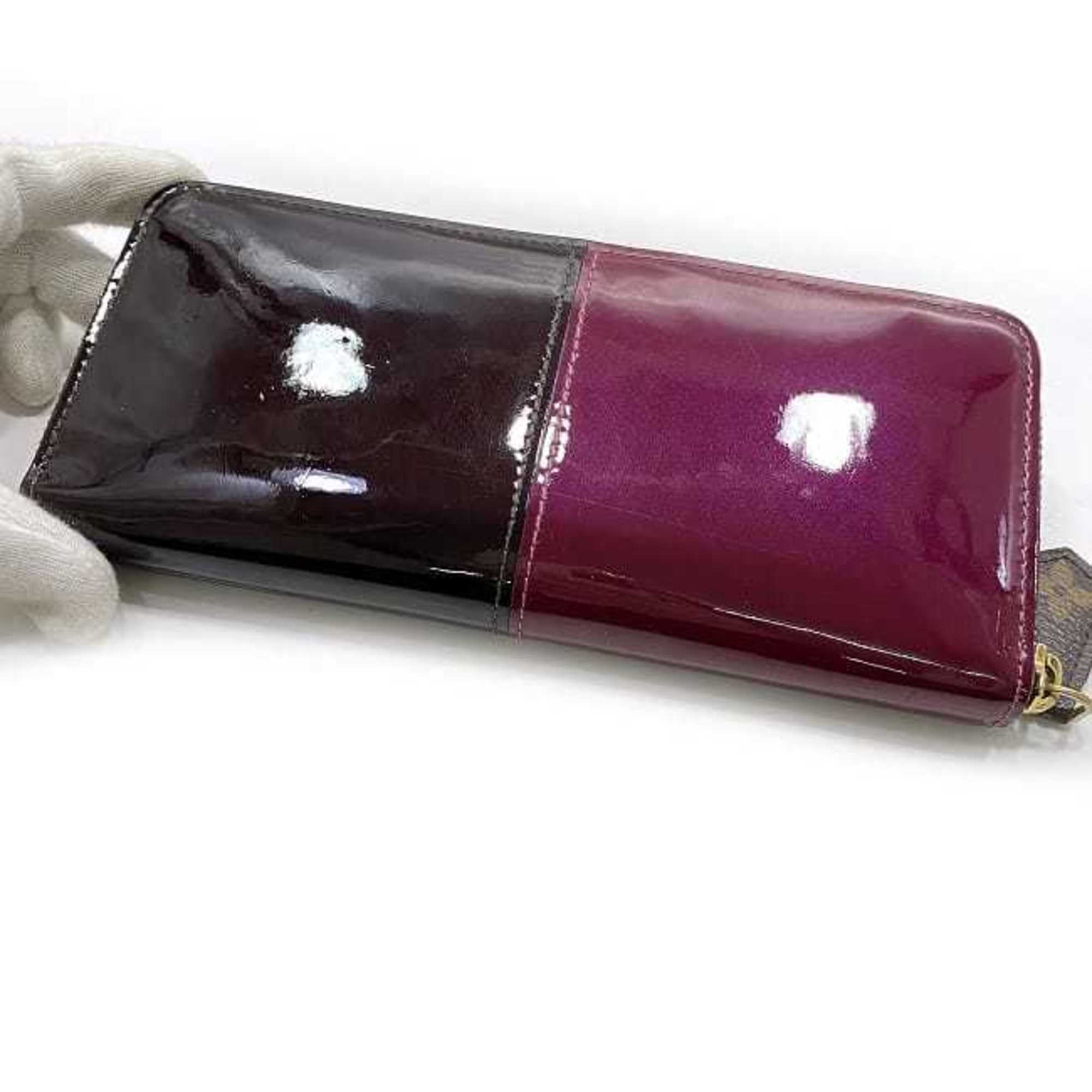 Louis Vuitton Amarante Bordeaux Brown Patent Leather Monogram Canvas Coin Purse/Coin Case (Pre-Owned)