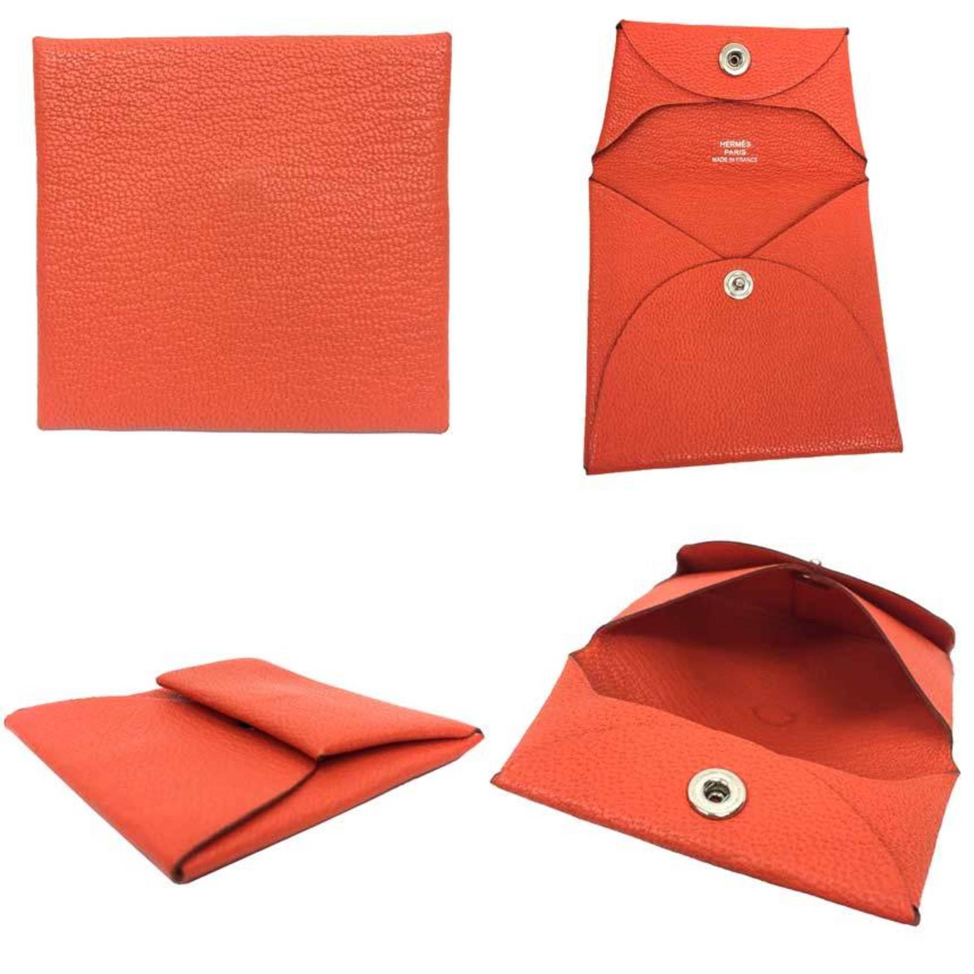Hermes Capucine Chevre Myzore Leather Coin Purse/Coin Case (Pre-Owned)