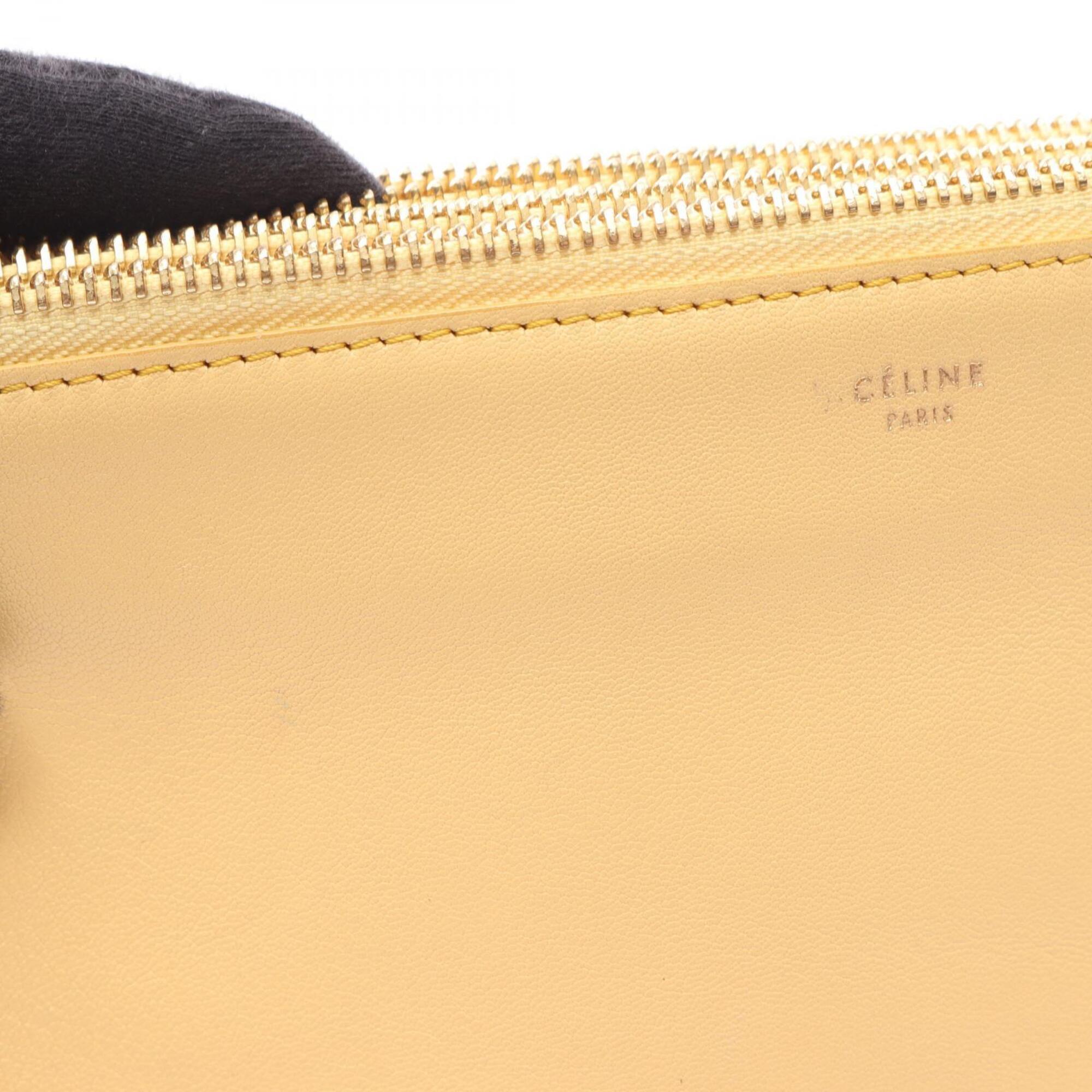Celine Yellow Leather Handbag Shoulder Bag (Pre-Owned)