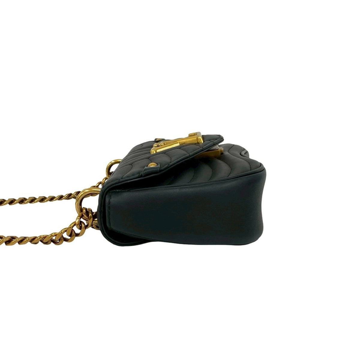 Louis Vuitton Black Leather Handbag Shoulder Bag (Pre-Owned)