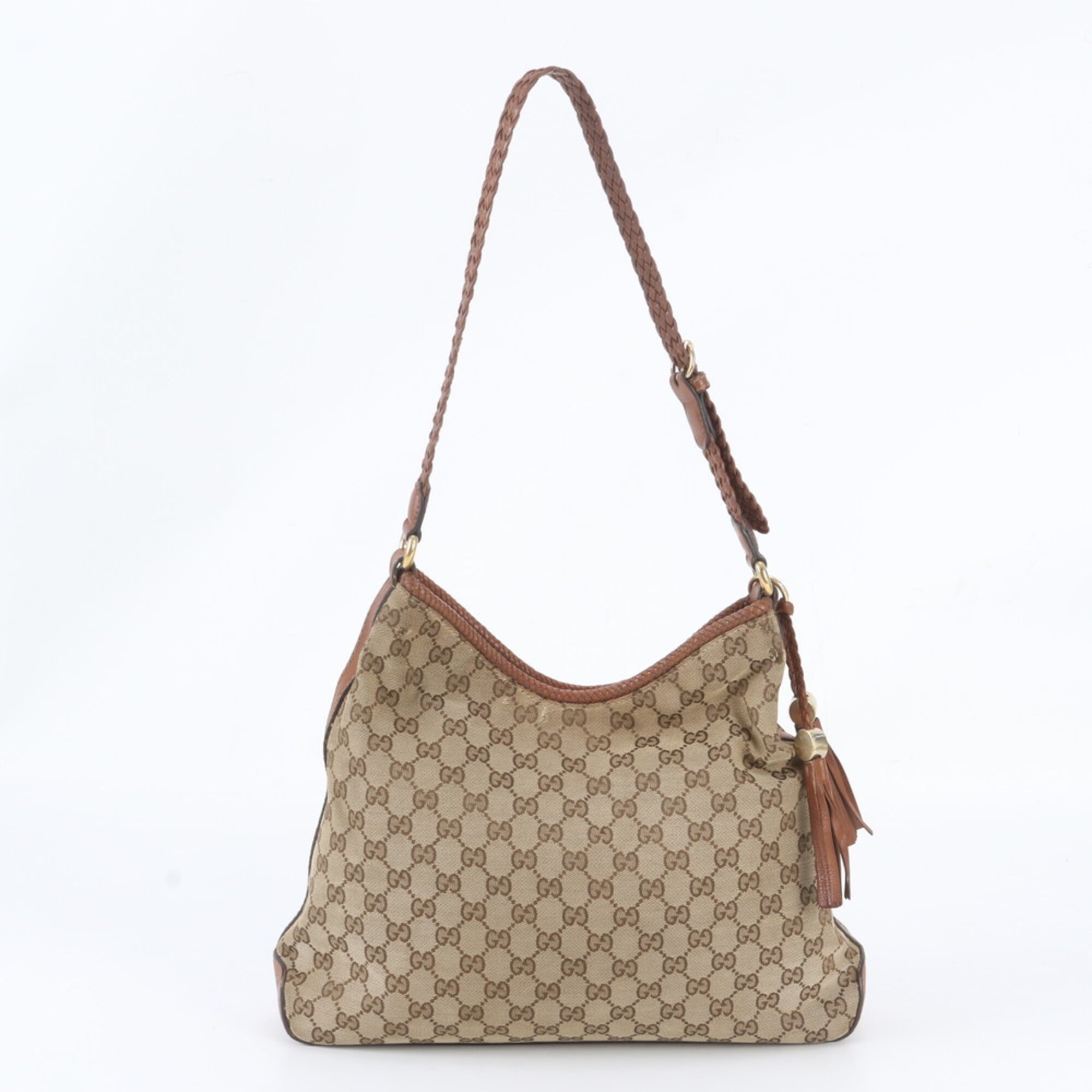 Gucci Beige Gg Canvas Handbag Shoulder Bag Tote Bag (Pre-Owned)