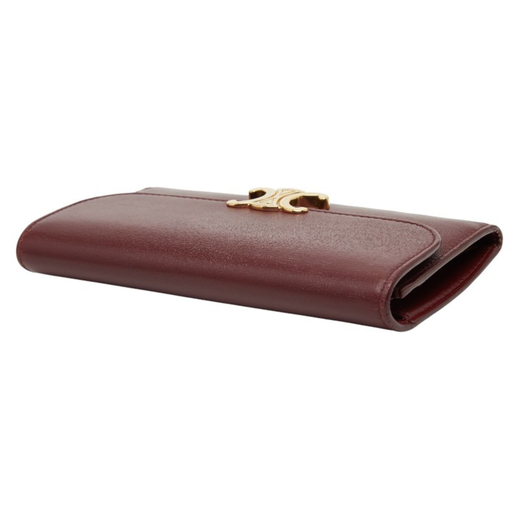 Celine Bordeaux Leather Wallet (Tri-Fold) (Pre-Owned)