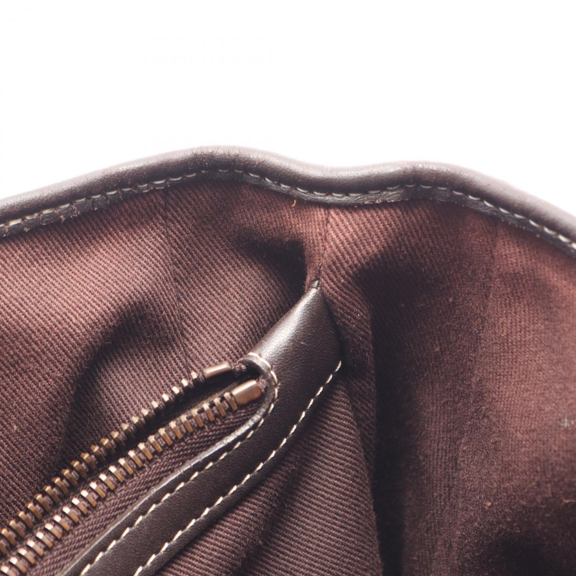 Celine Beige Brown Canvas Leather Handbag (Pre-Owned)