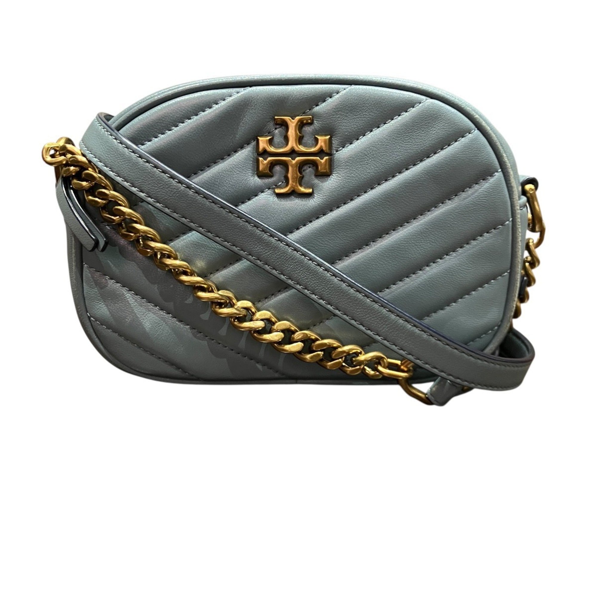 Tory Burch Gray Leather Shoulder Bag (Pre-Owned)