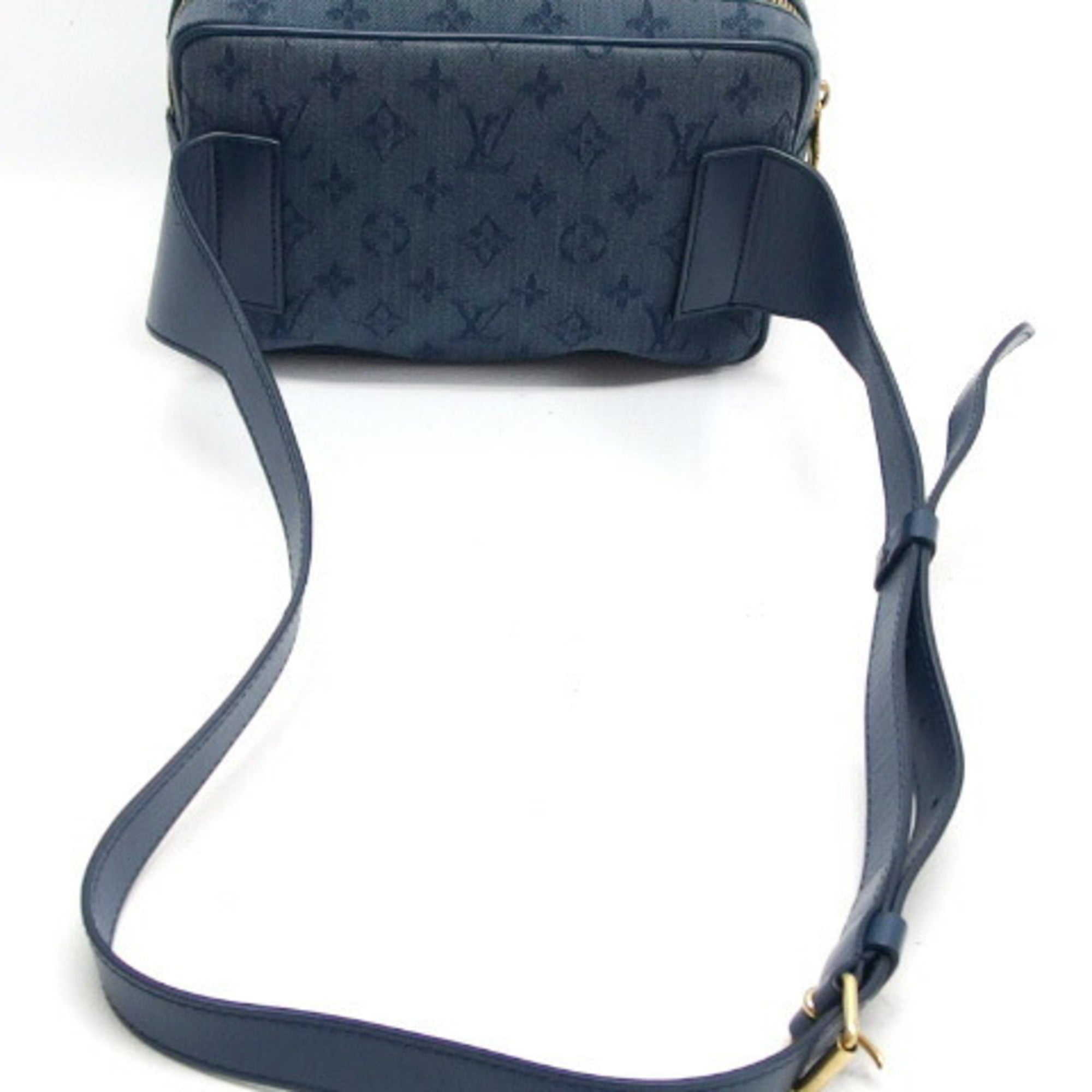 Louis Vuitton Monogram Denim Dark Brown Denim Leather Shoulder Bag (Pre-Owned)