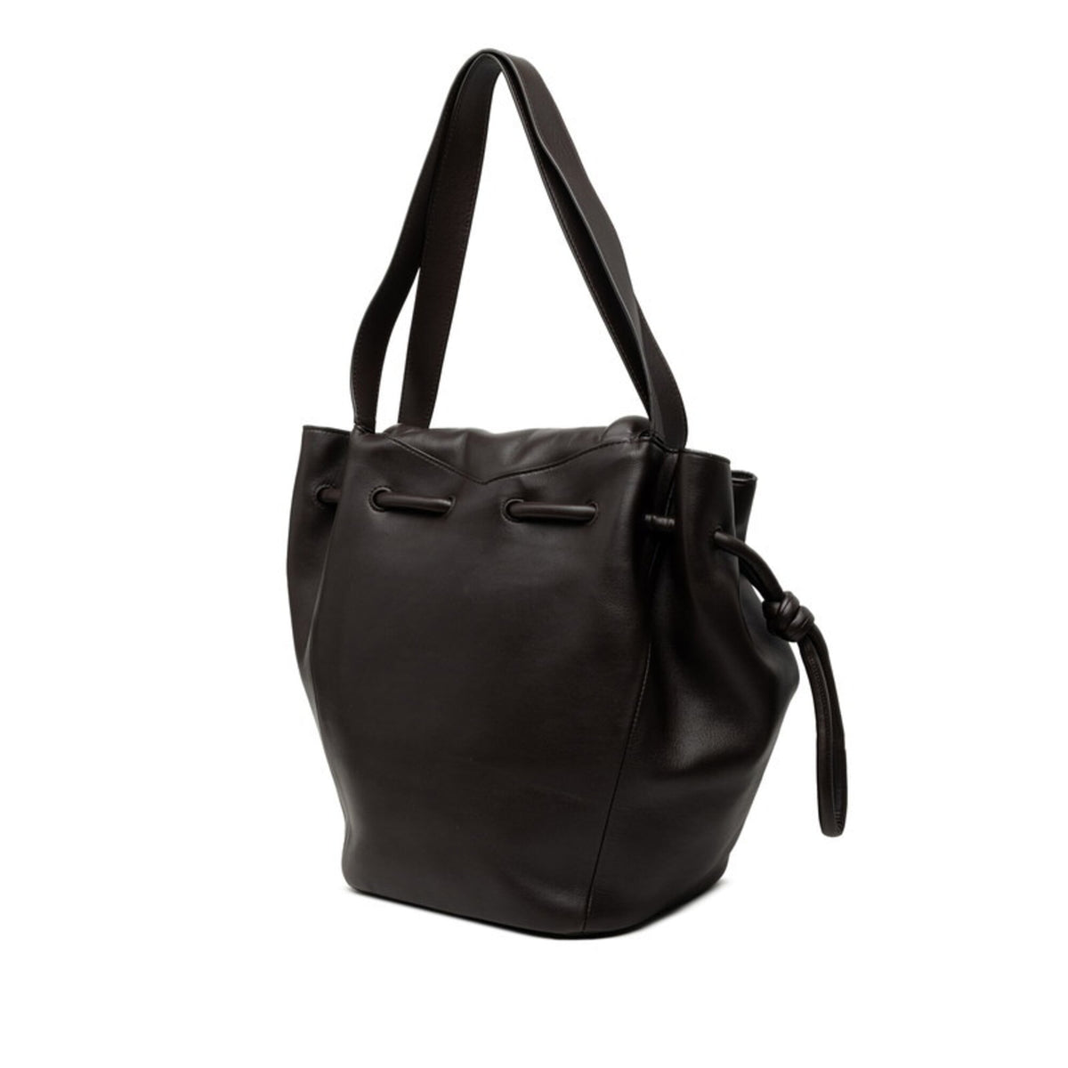 Bottega Veneta Dark Brown Leather Shoulder Bag Tote Bag (Pre-Owned)