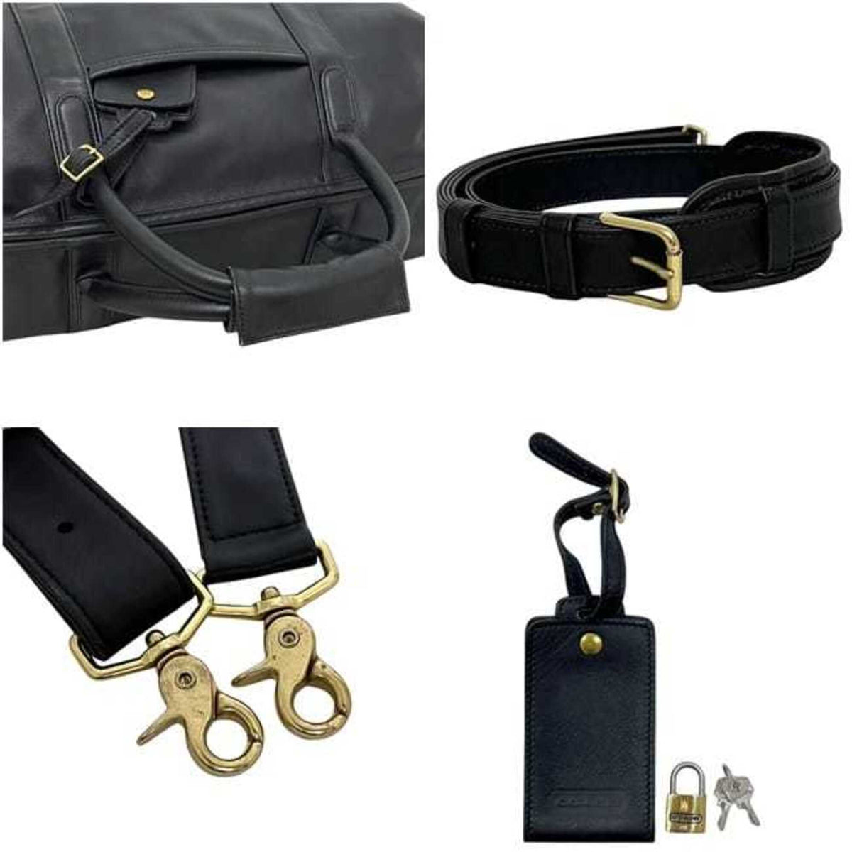 Coach Black Leather Boston Bag (Pre-Owned)