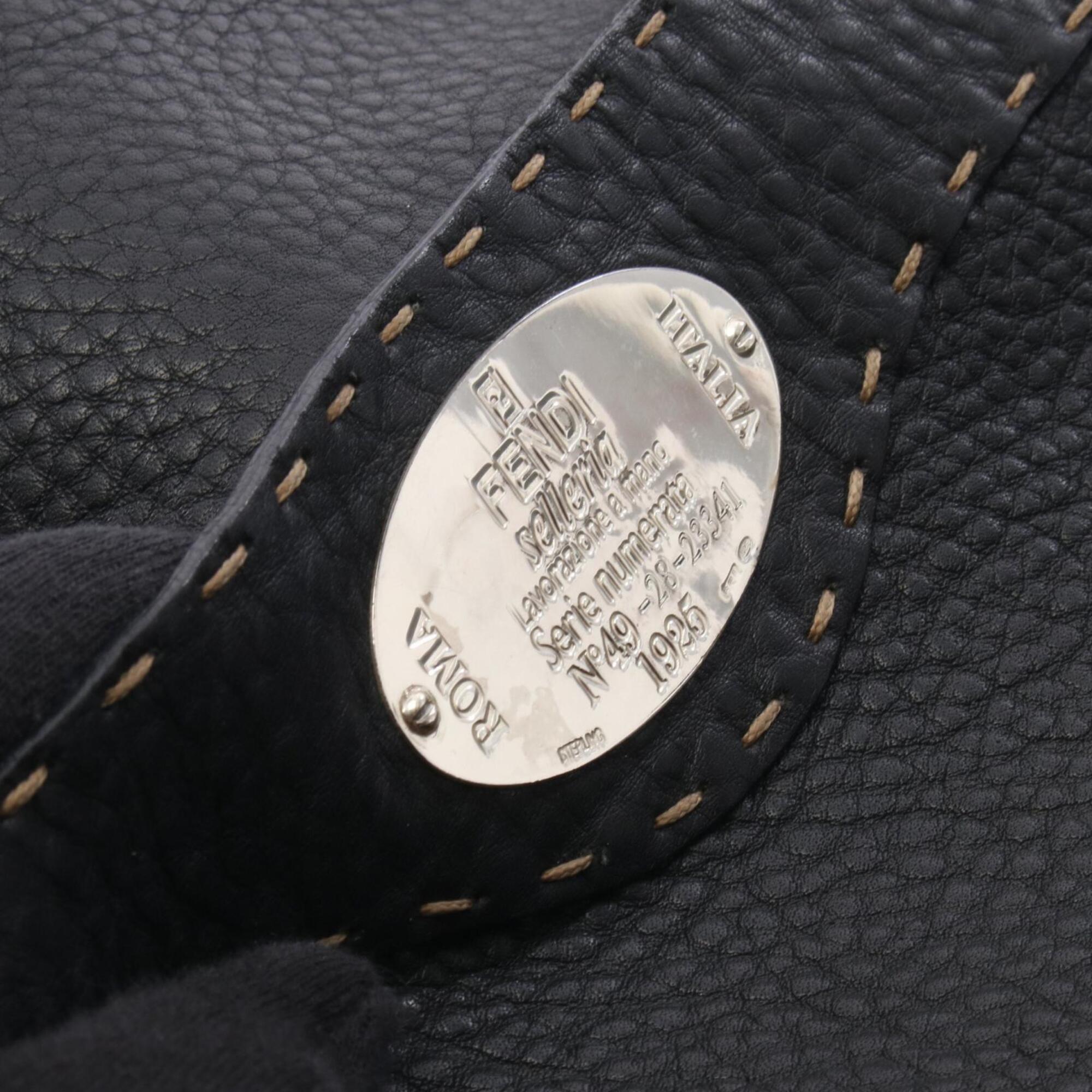 Fendi Black Leather Handbag Shoulder Bag (Pre-Owned)