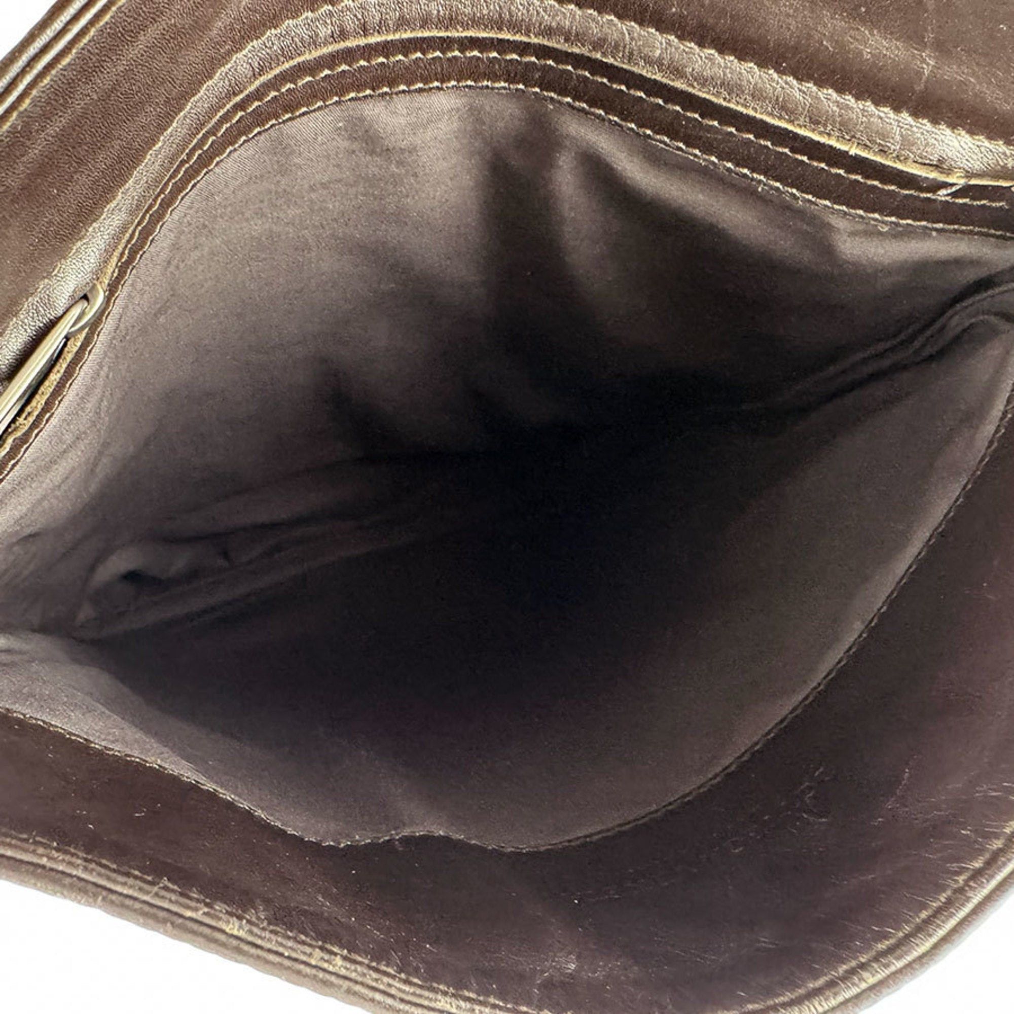 Bottega Veneta Intrecciato Black Brown Leather Shoulder Bag (Pre-Owned)