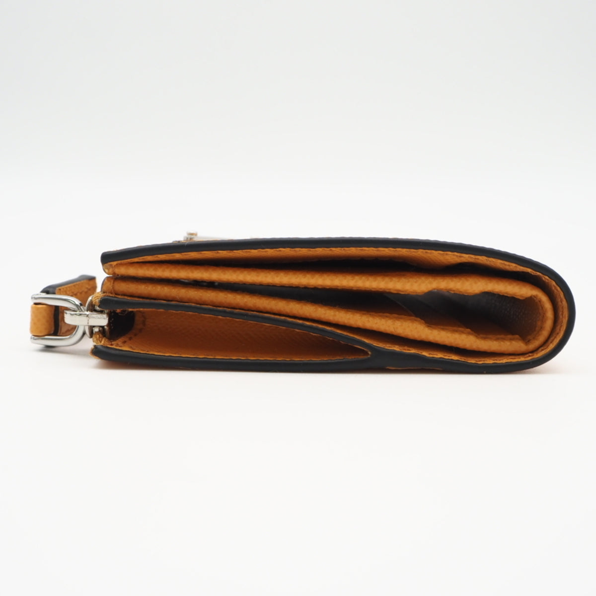 Prada Orange Saffiano Triangle Wallet (Bi-Fold) (Pre-Owned)
