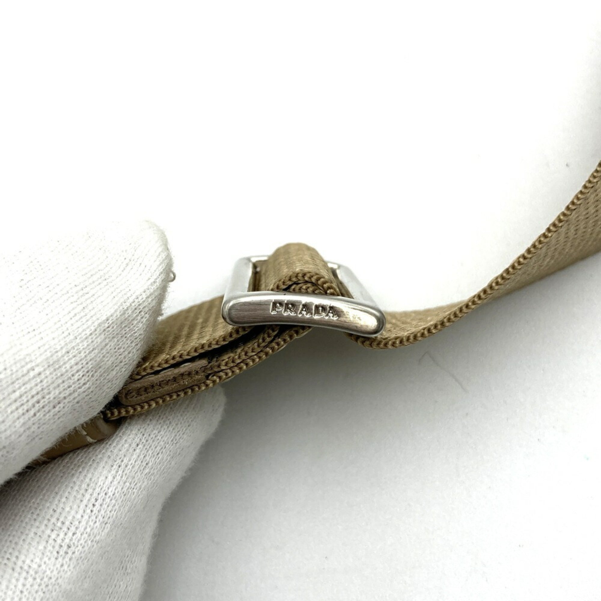 Prada Beige Nylon Shoulder Bag (Pre-Owned)