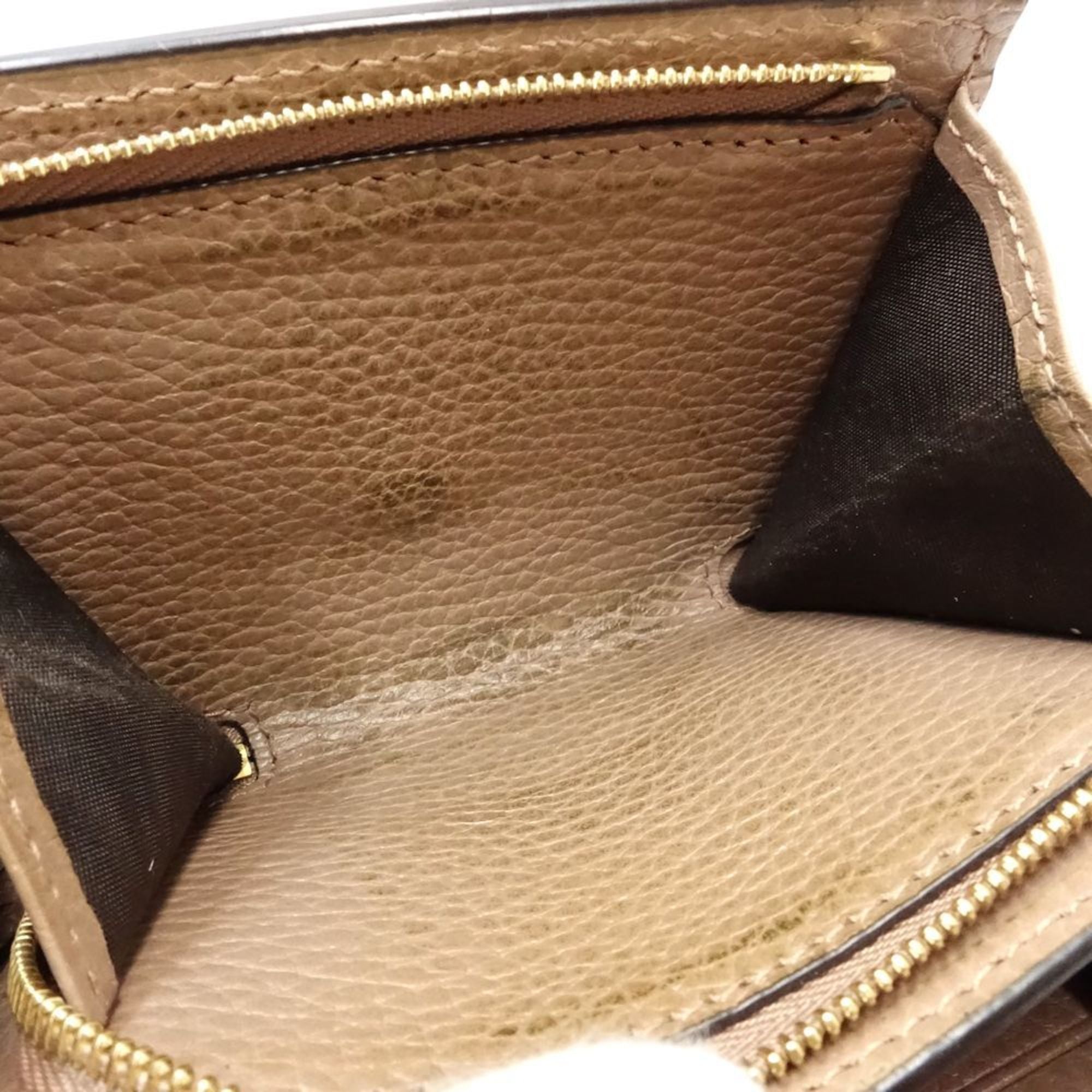 Gucci Beige Pink Beige Canvas Leather Wallet (Bi-Fold) (Pre-Owned)