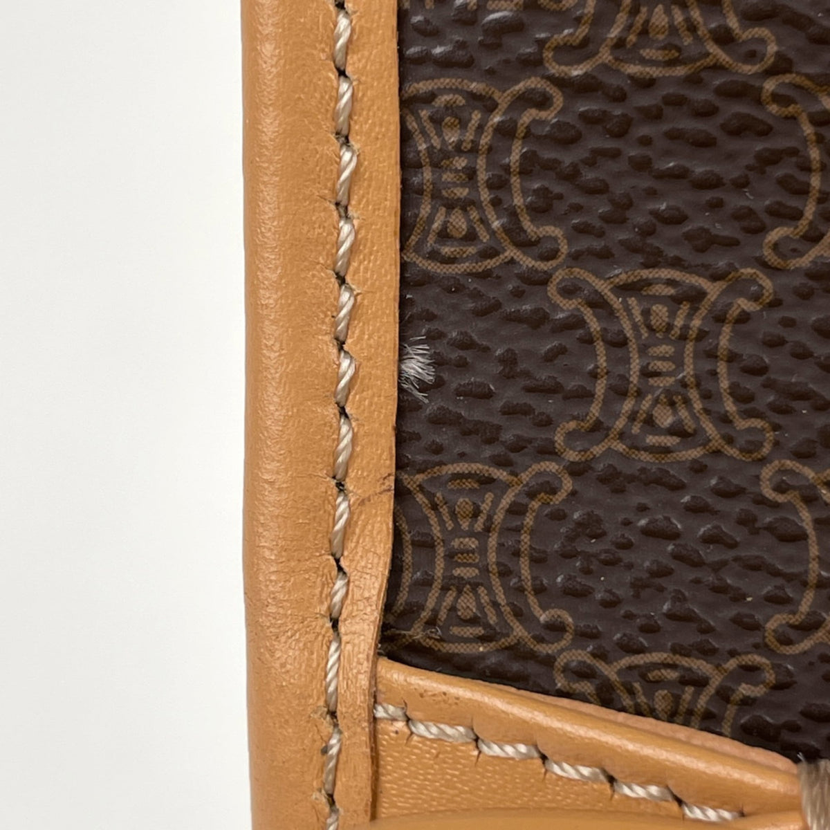 Celine Brown Coated Canvas Leather Handbag (Pre-Owned)