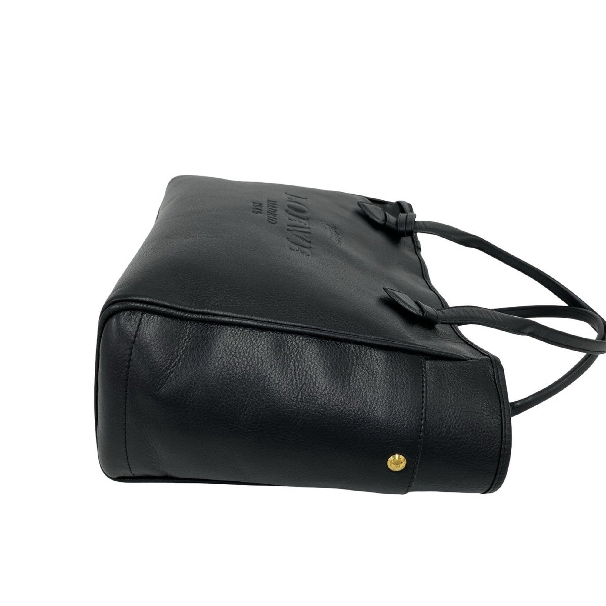 Loewe Black Leather Handbag Shoulder Bag Tote Bag (Pre-Owned)
