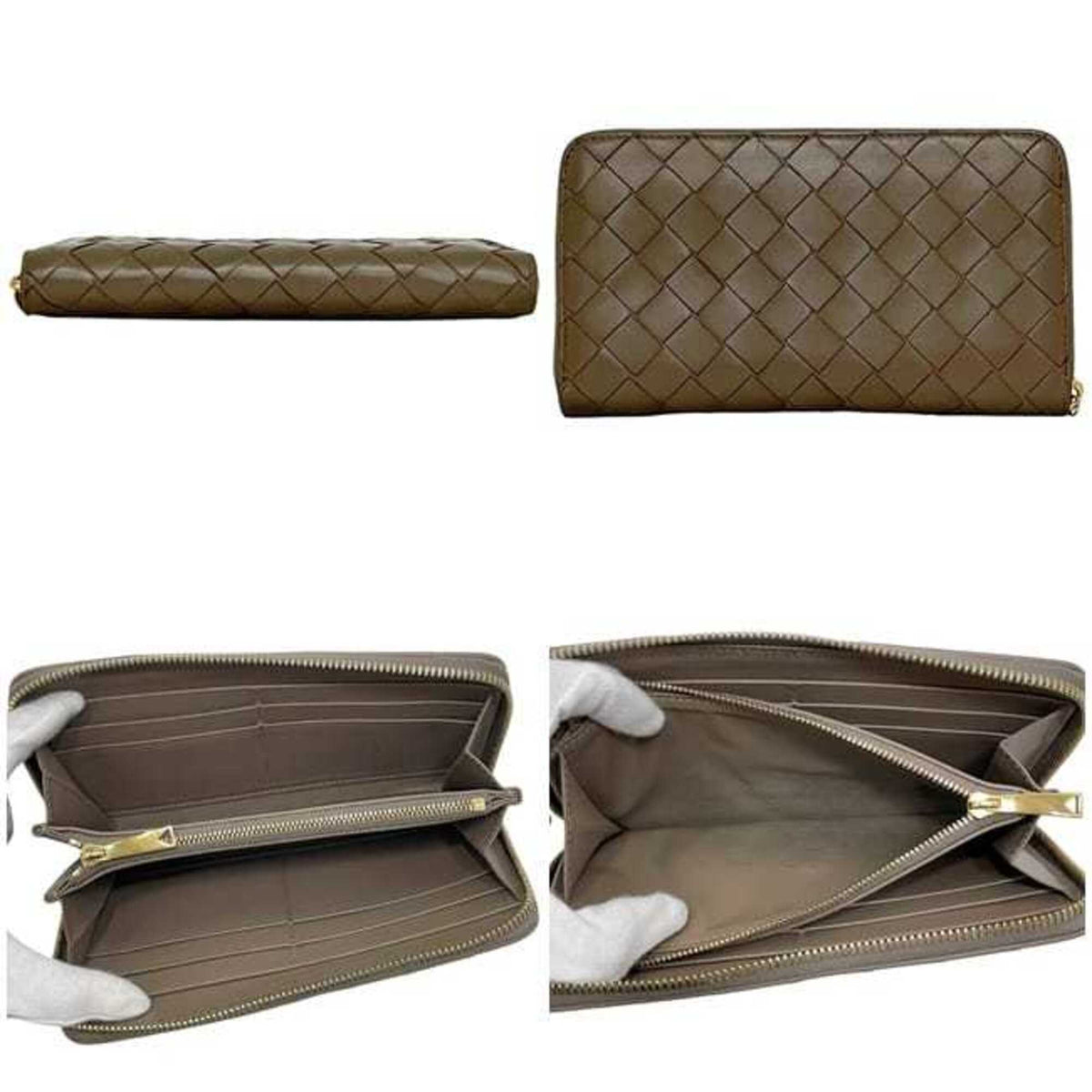 Bottega Veneta Beige Intrecciato Long Wallet (Bi-Fold) (Pre-Owned)