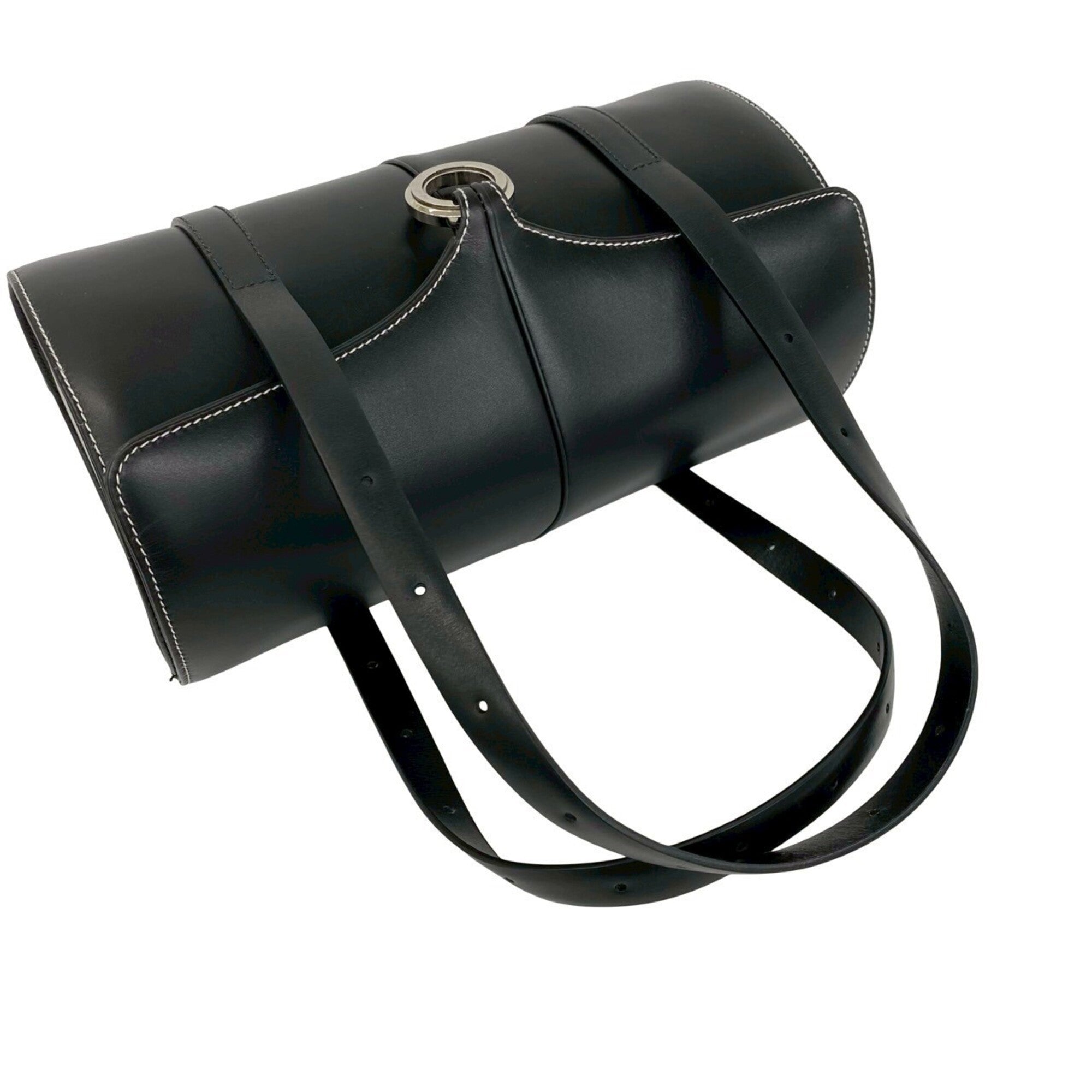 Loewe Black Leather Boston Bag Handbag (Pre-Owned)