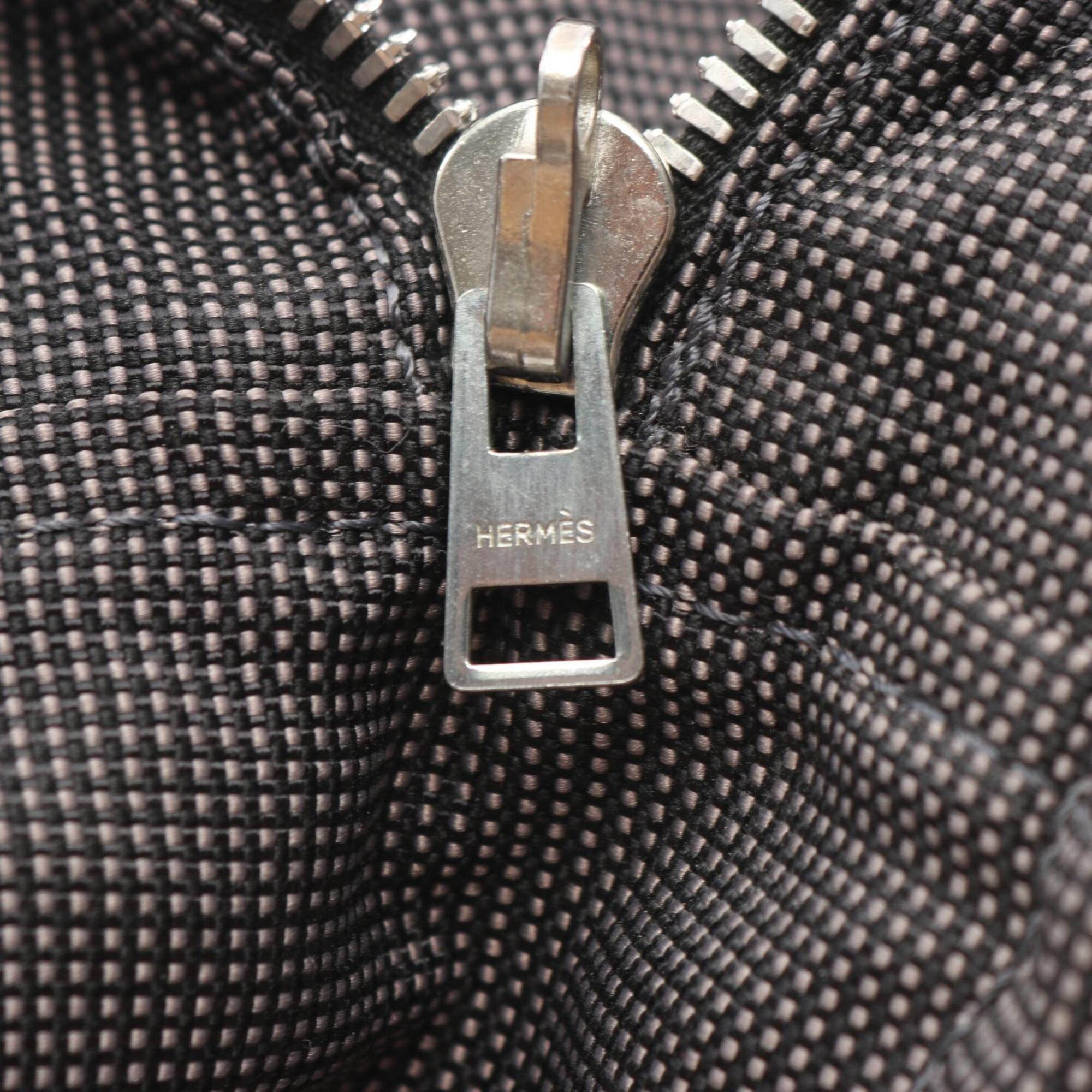 Hermes Gray Nylon Canvas Handbag Tote Bag (Pre-Owned)