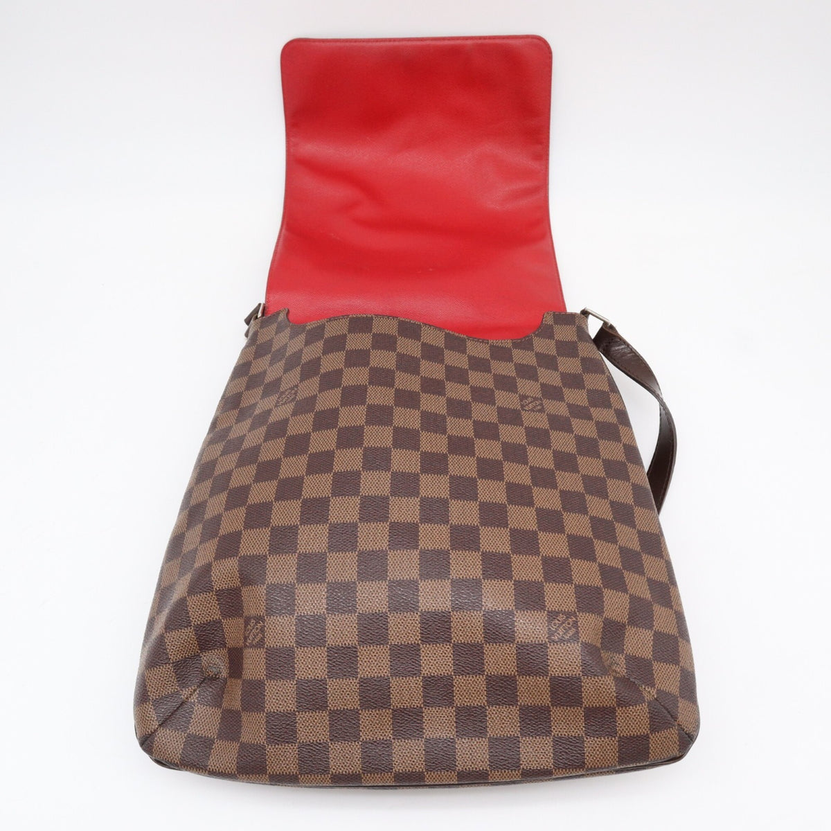 Louis Vuitton Beige Brown Damier Canvas Leather Coated Canvas Shoulder Bag (Pre-Owned)