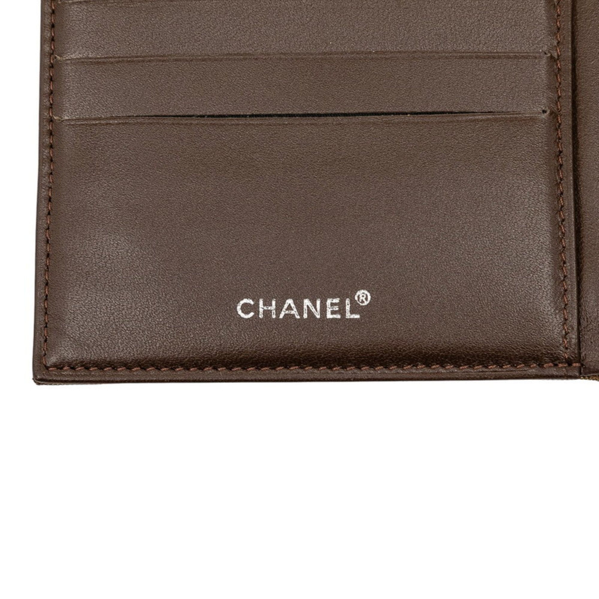 Chanel Khaki Nylon Leather Wallet (Bi-Fold) (Pre-Owned)