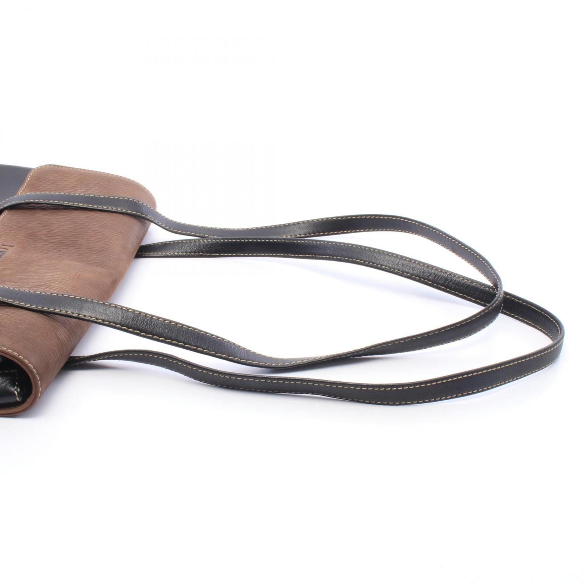Loewe Black Brown Leather Handbag Shoulder Bag (Pre-Owned)