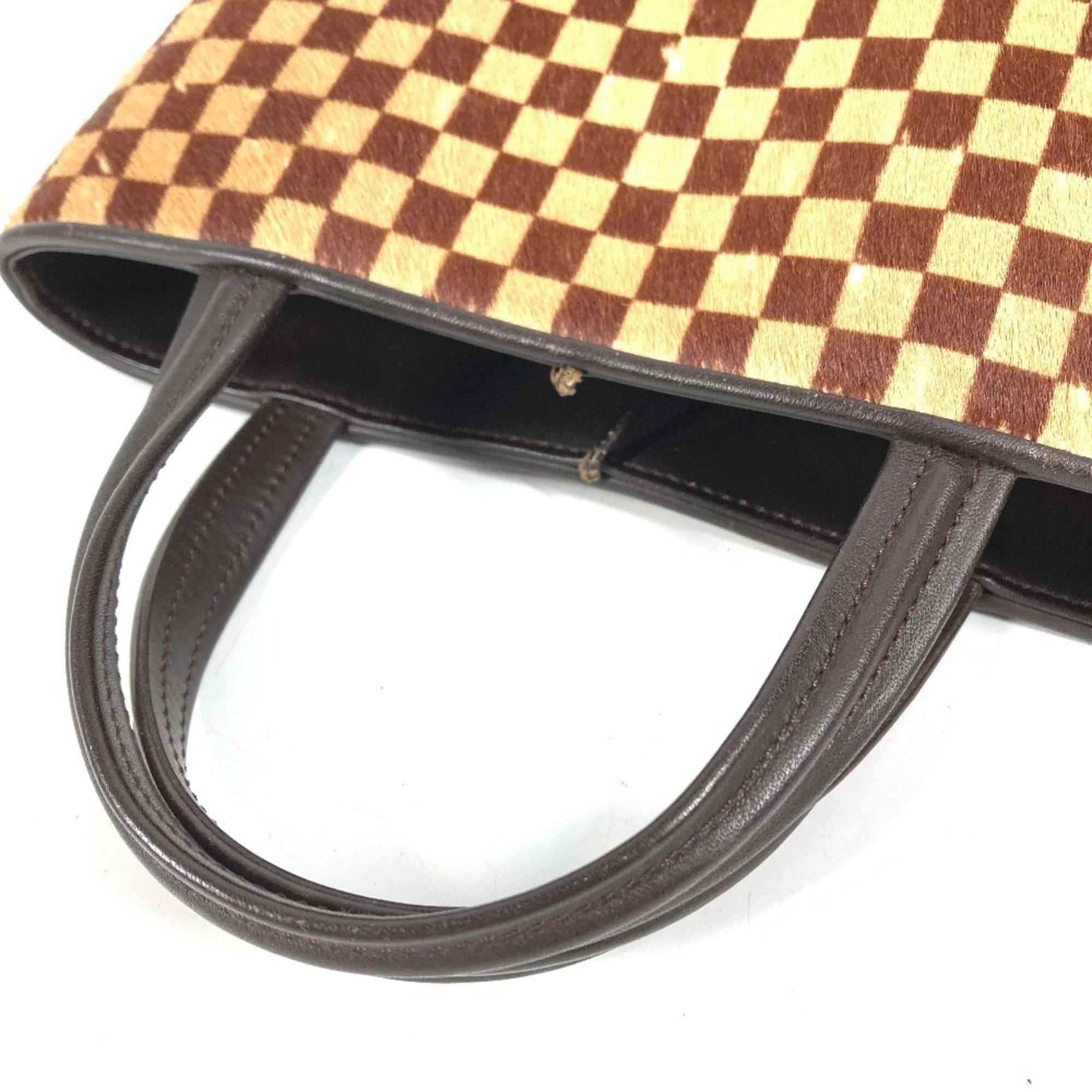 Louis Vuitton Beige Brown Leather Handbag Tote Bag (Pre-Owned)