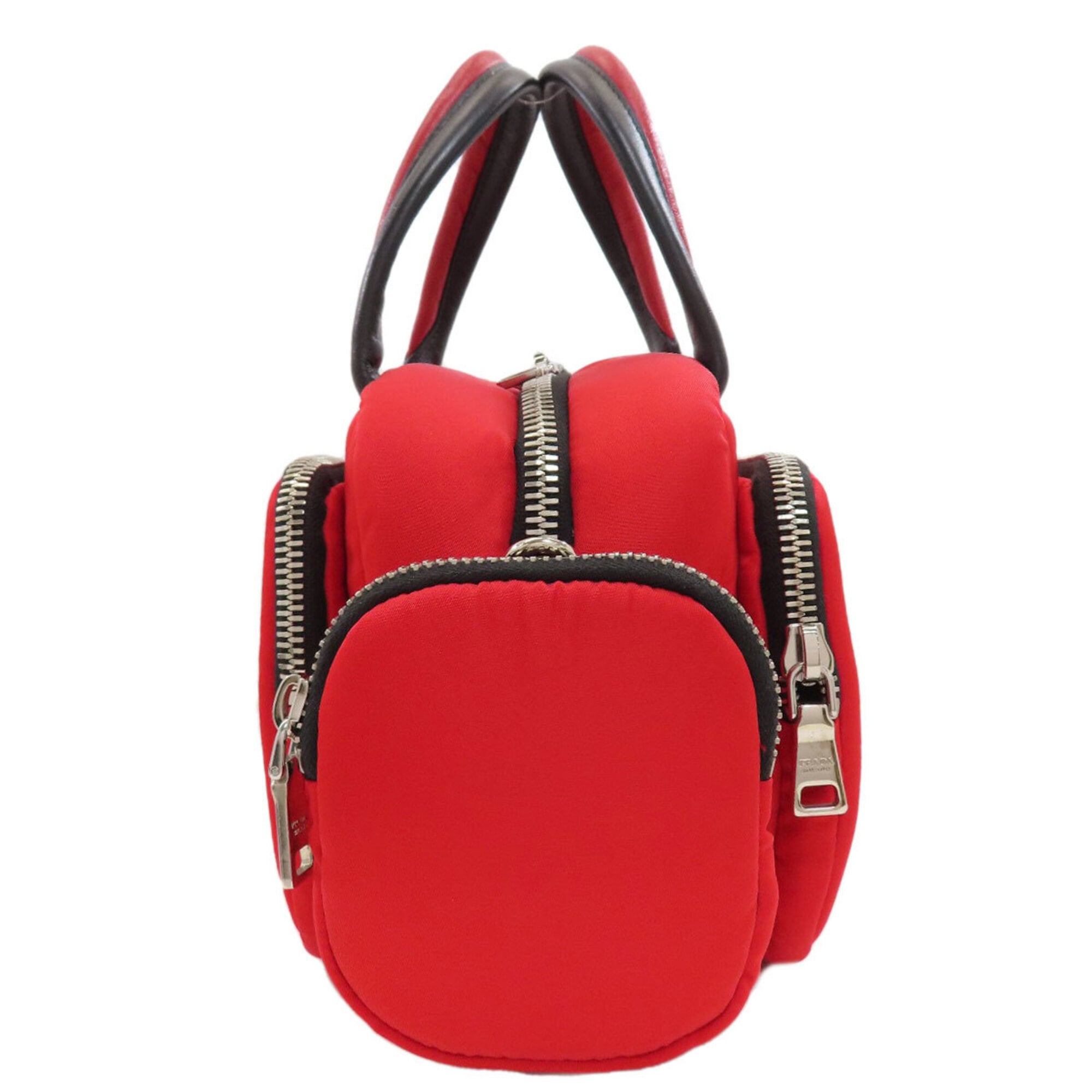 Prada Red Color Nylon Handbag (Pre-Owned)