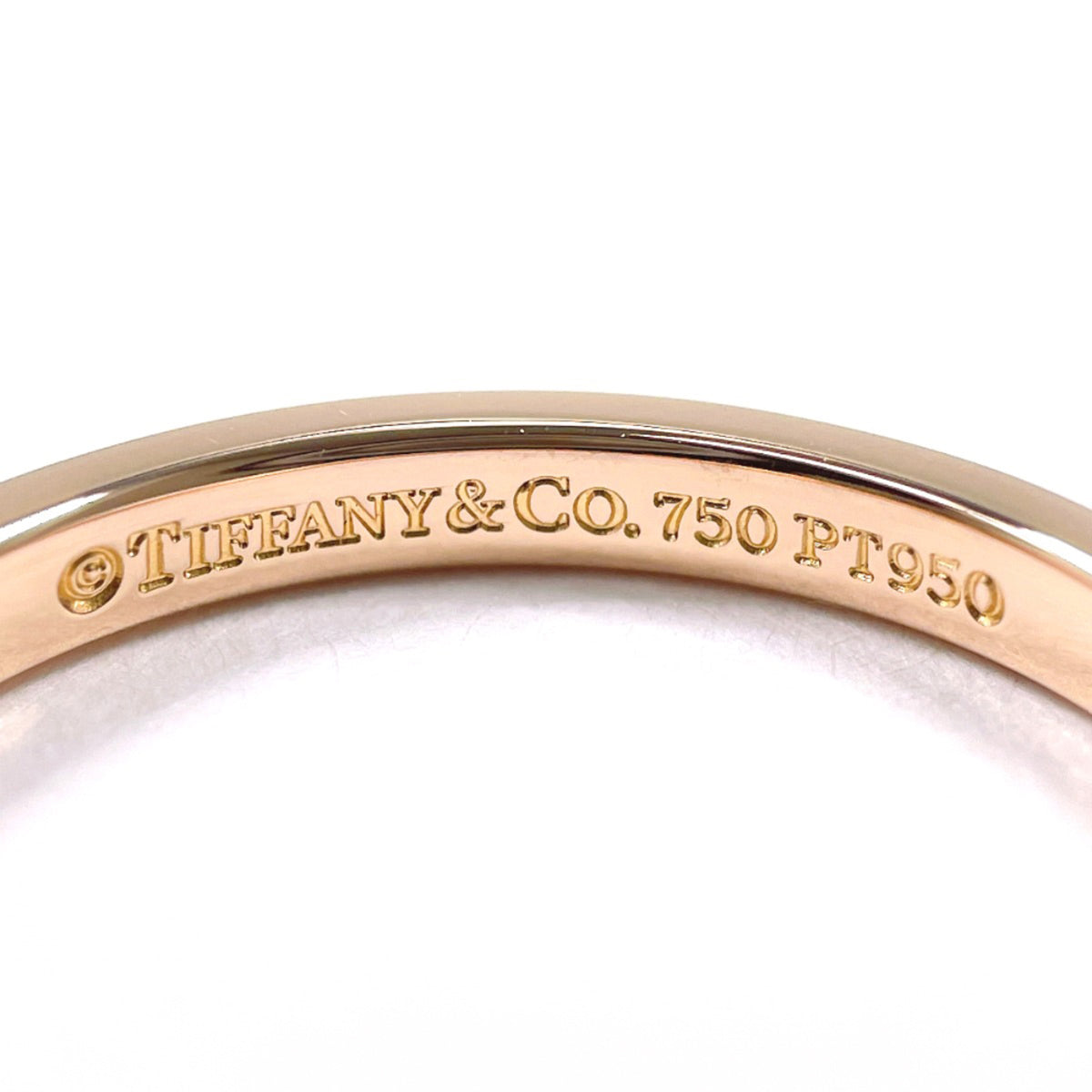 Tiffany Gold Silver Pink Gold (18K) Platinum 950 Band Ring (Pre-Owned)