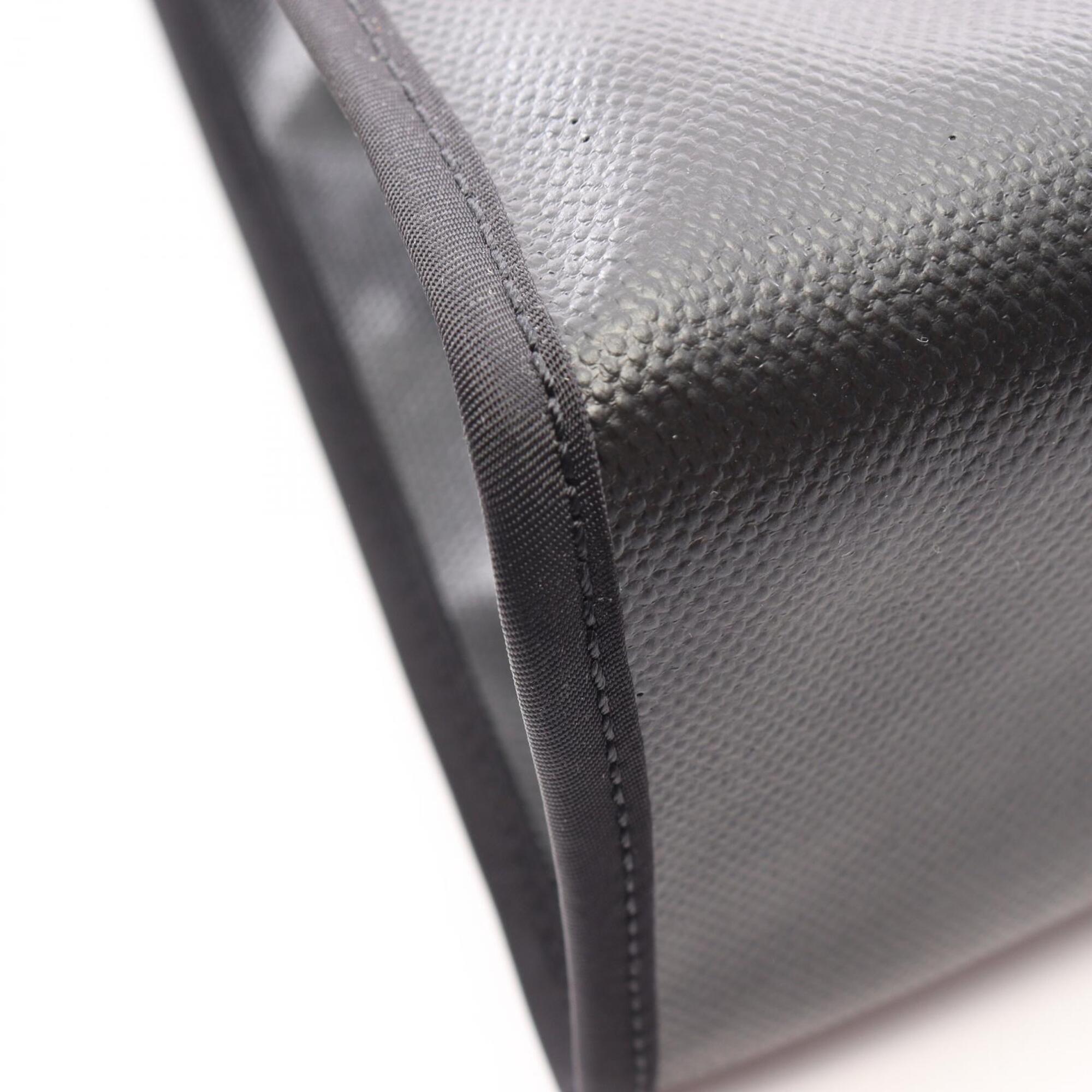 Hermes Beige Black Canvas Toile H Vache Leather Handbag Pouch (Pre-Owned)