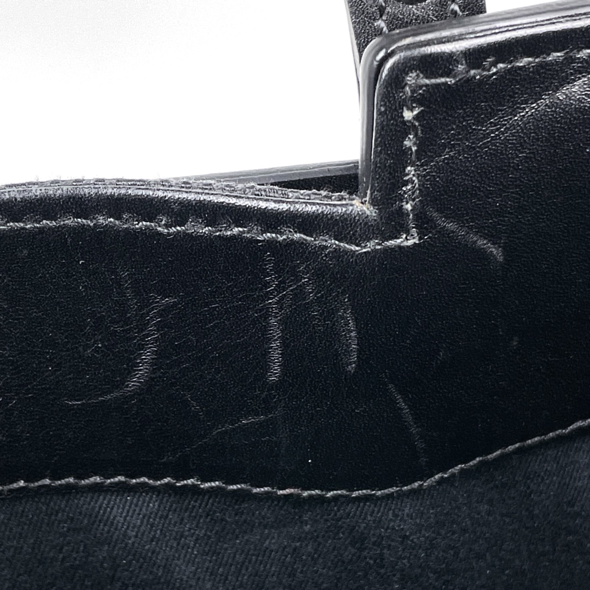 Gucci Gg Canvas Black Gg Canvas Leather Tote Bag (Pre-Owned)
