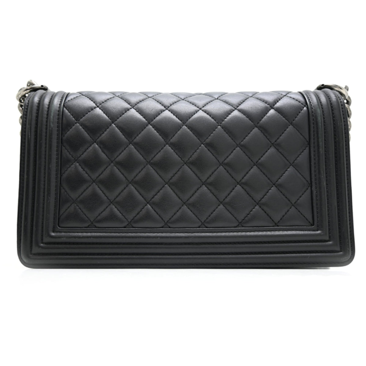 Chanel Boy Chanel Black Leather Shoulder Bag (Pre-Owned)