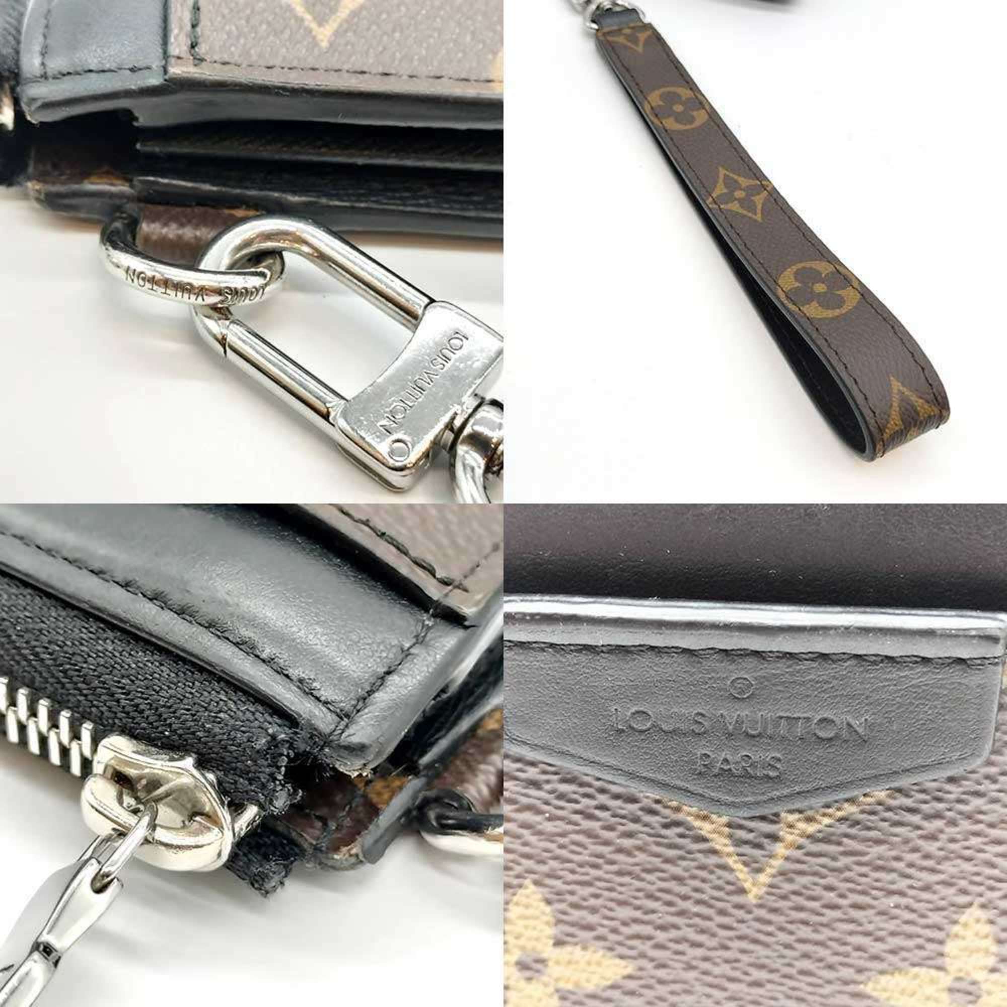 Louis Vuitton Monogram Macassar Black Brown Long Wallet (Bi-Fold) (Pre-Owned)
