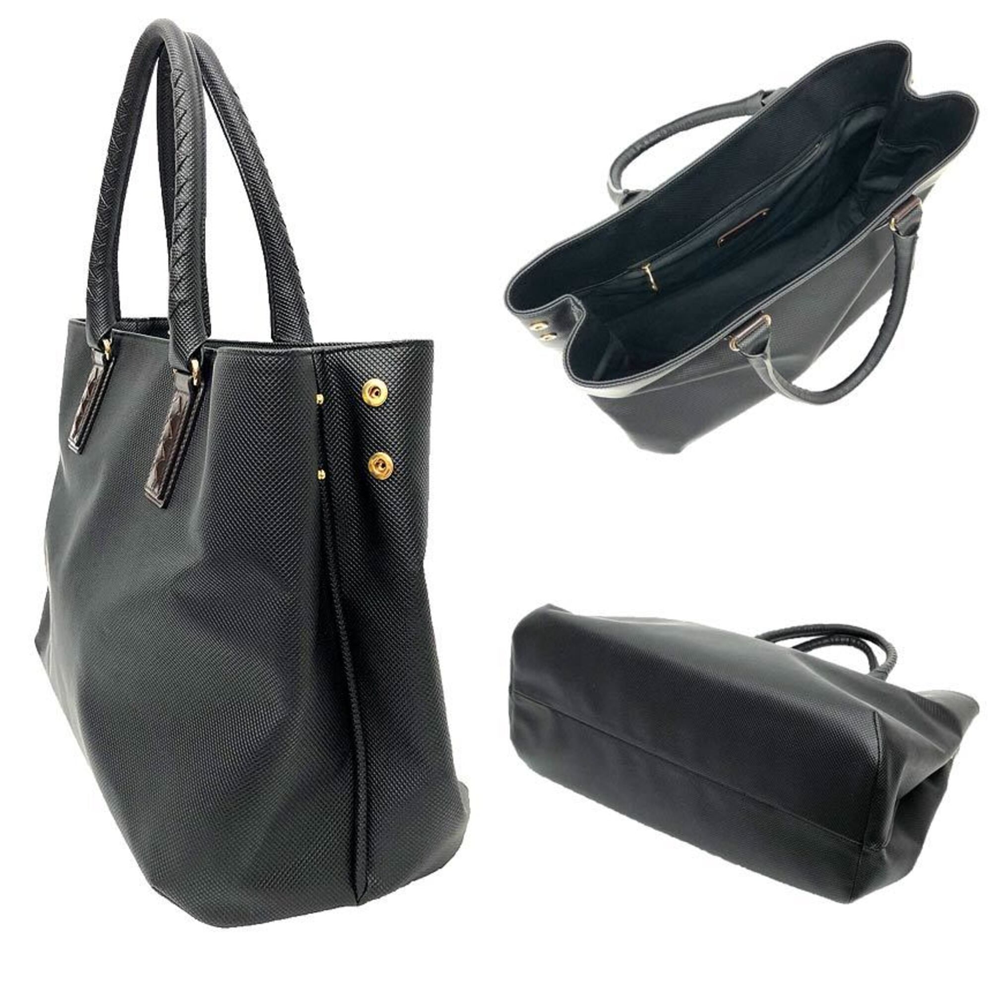 Bottega Veneta Black Pvc Leather Tote Bag (Pre-Owned)