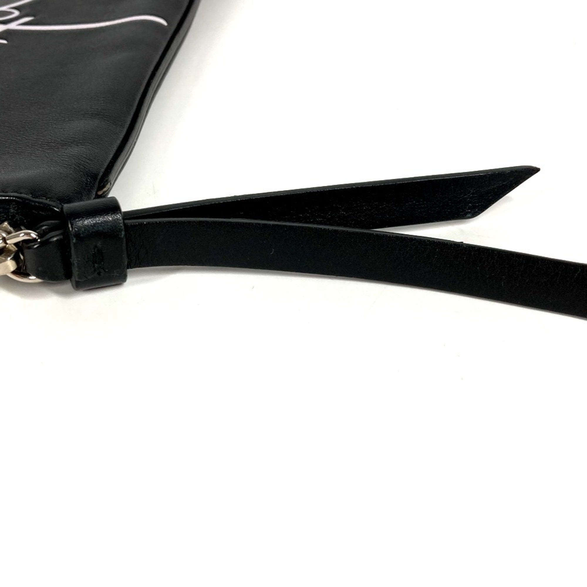 Christian Dior Black Leather Clutch Bag Pouch (Pre-Owned)