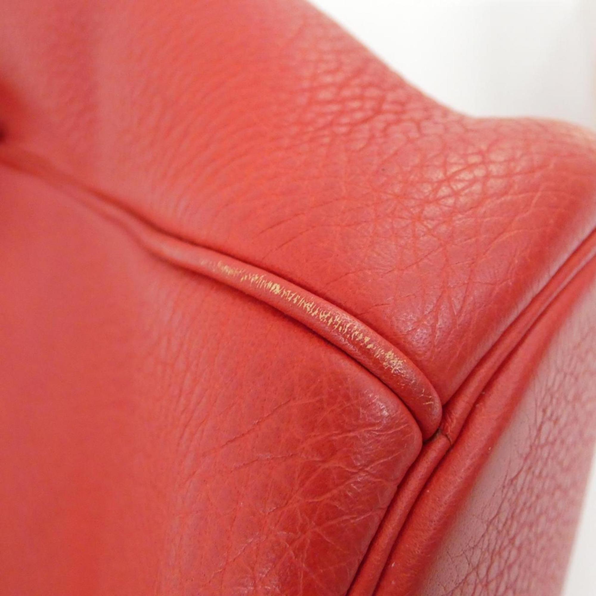 Hermes Rouge Garance Taurillon Clemence Leather Shoulder Bag (Pre-Owned)
