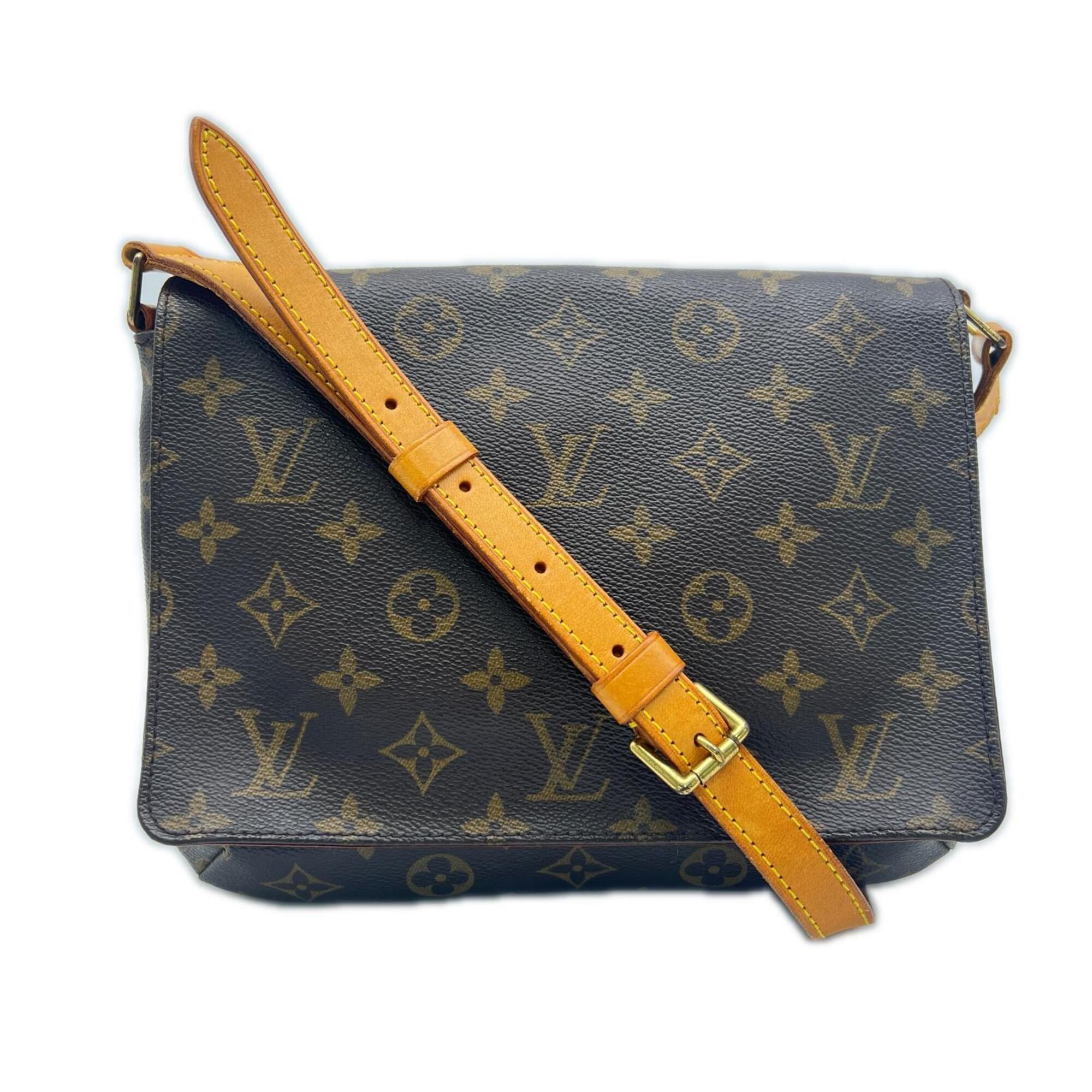 Louis Vuitton Monogram Beige Brown Coated Canvas Leather Shoulder Bag (Pre-Owned)