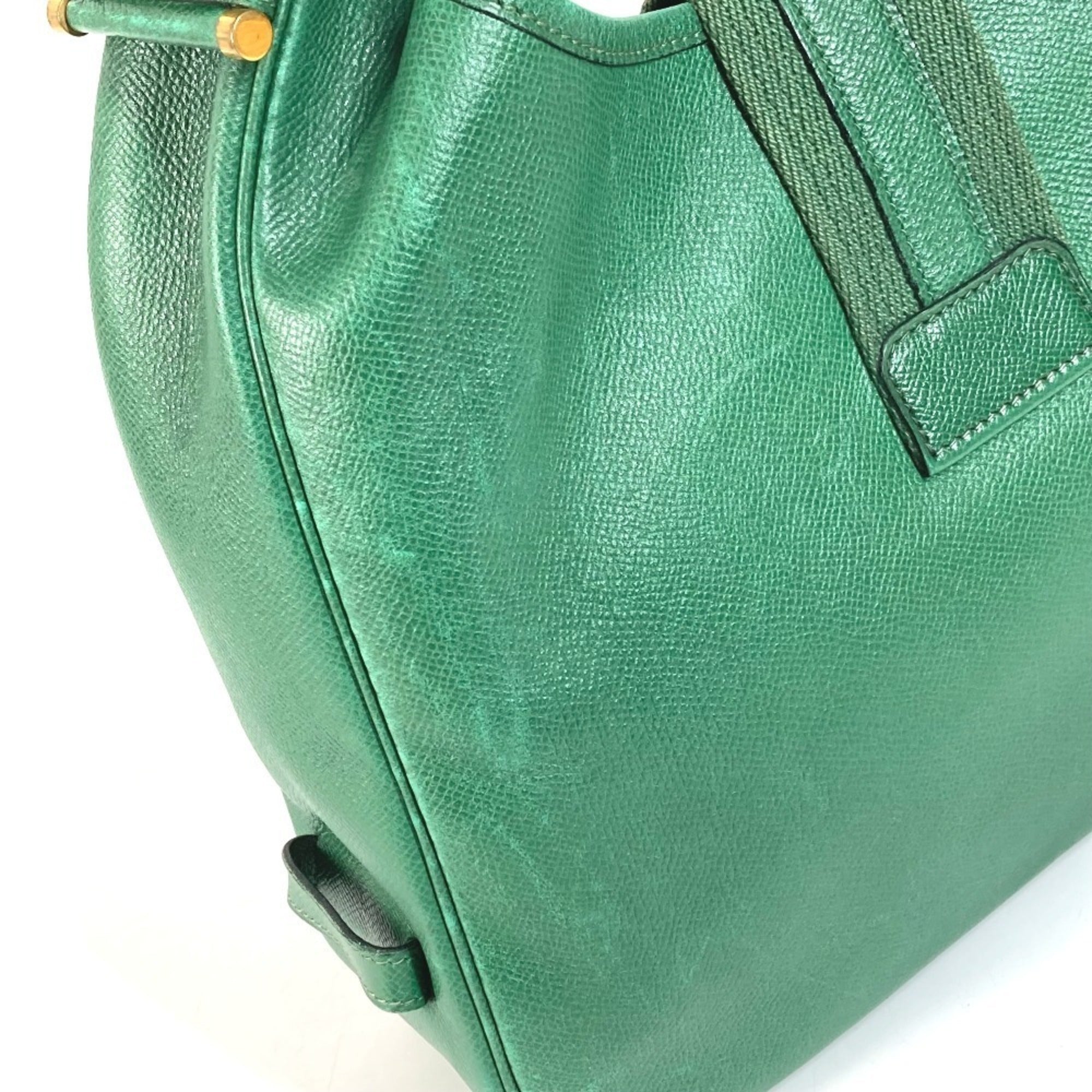 Hermes Green Courchevel Leather Shoulder Bag Tote Bag (Pre-Owned)