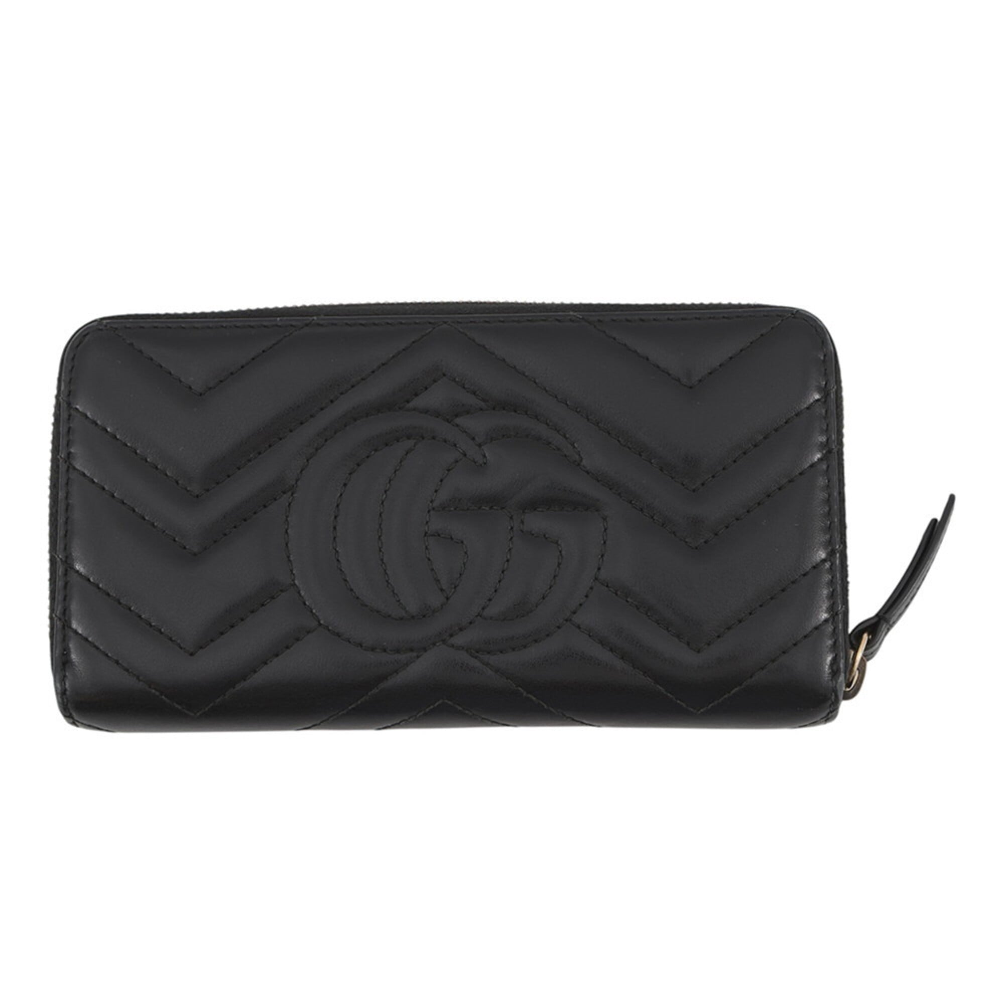 Gucci Black Leather Long Wallet (Bi-Fold) (Pre-Owned)
