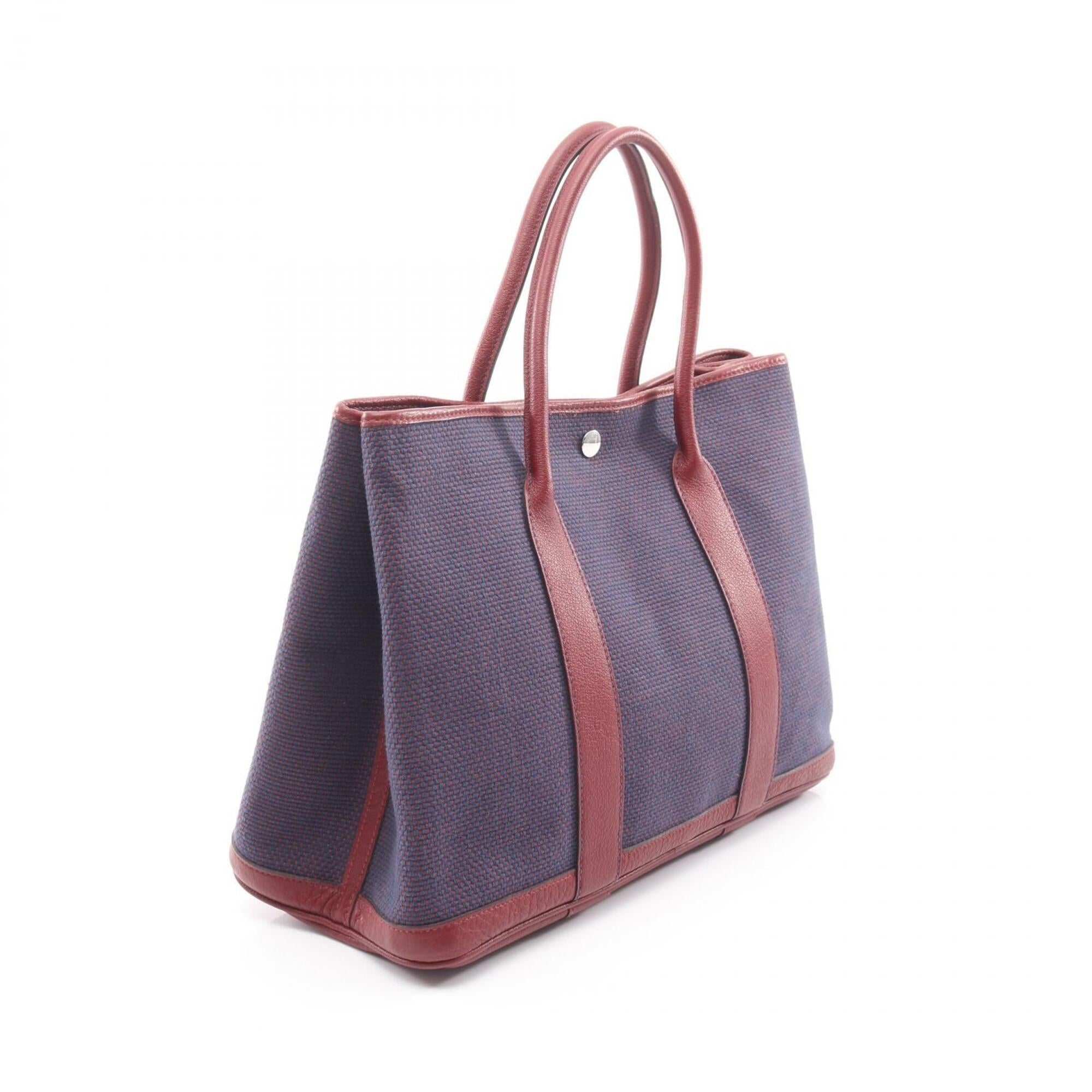 Hermes Bordeaux Navy Buffle Skipper Leather Handbag Tote Bag (Pre-Owned)