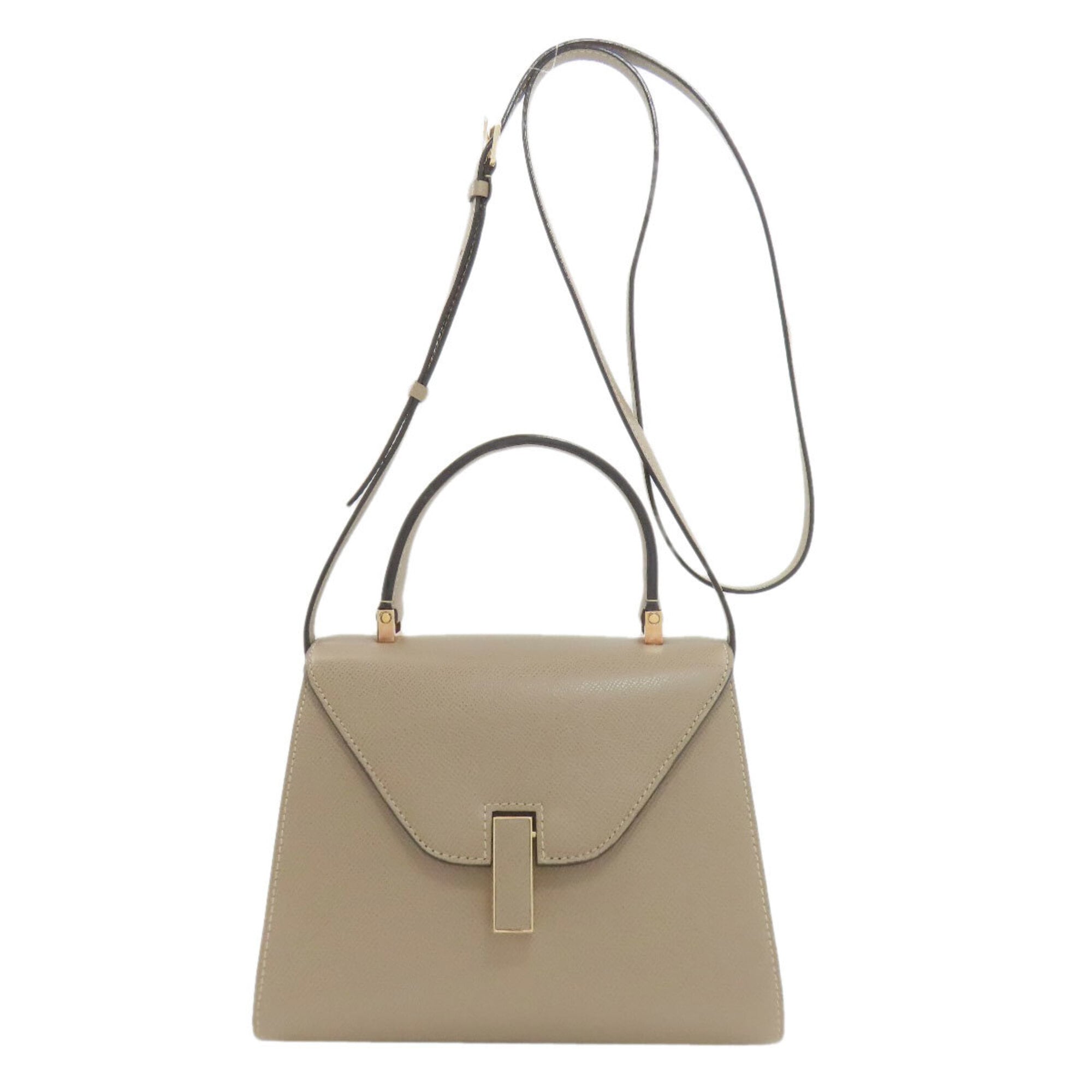 Valextra Grayish Leather Handbag (Pre-Owned)