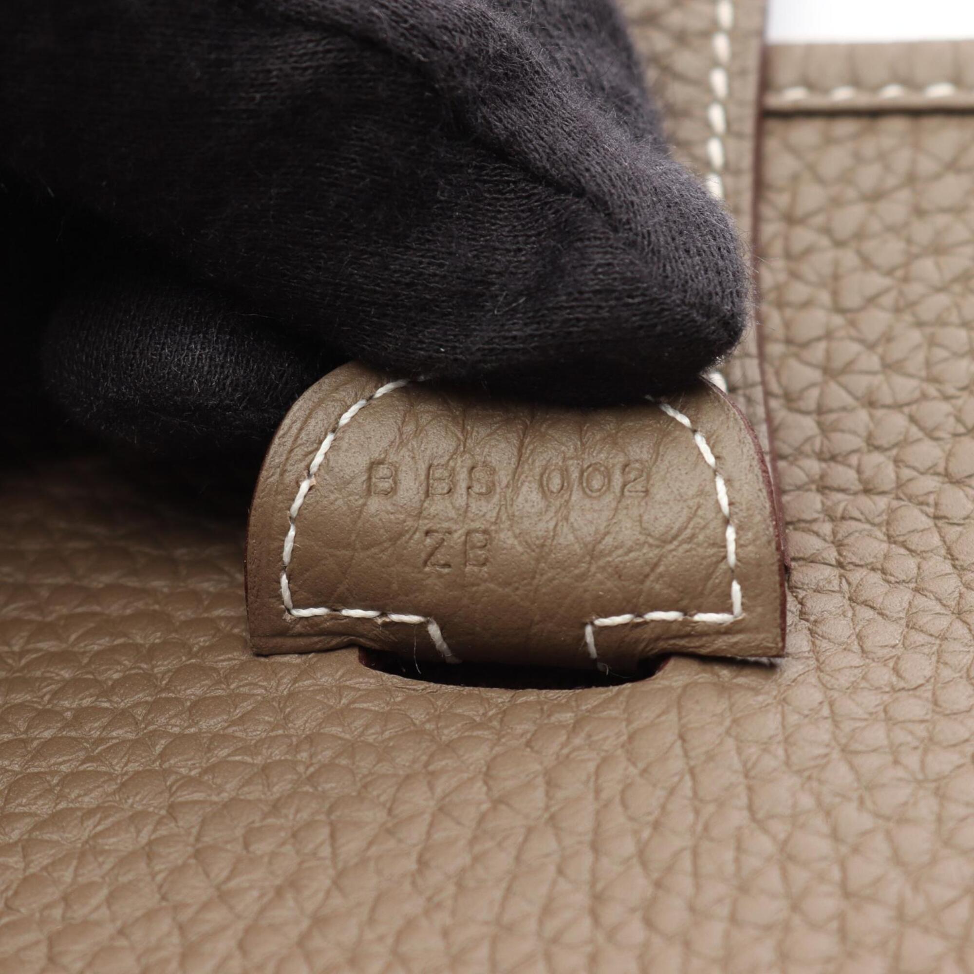 Hermes Evelyne Etoupe Gray Gray Taurillon Clemence Leather Handbag Shoulder Bag (Pre-Owned)