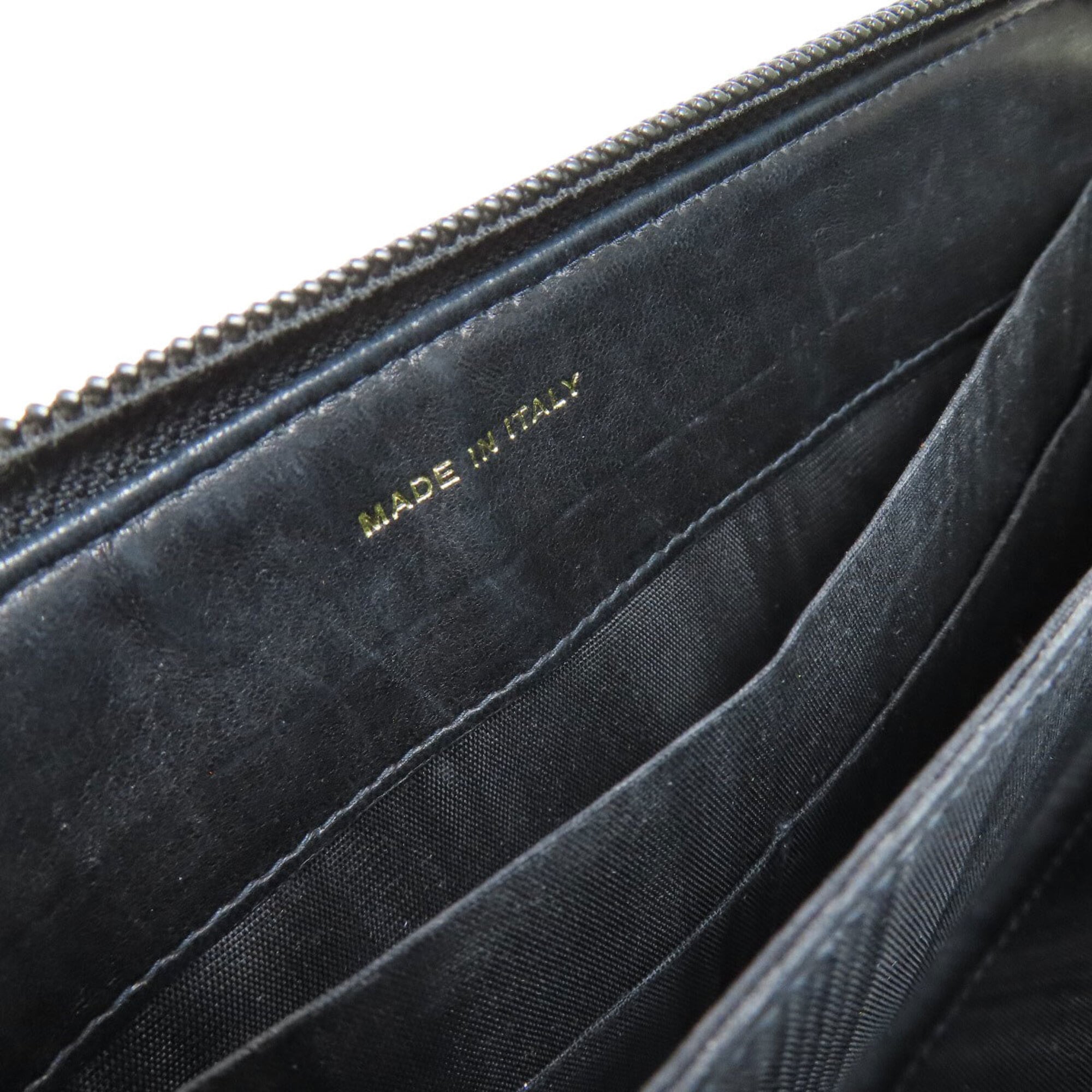 Chanel Black Grained Calfskin Long Wallet (Bi-Fold) (Pre-Owned)