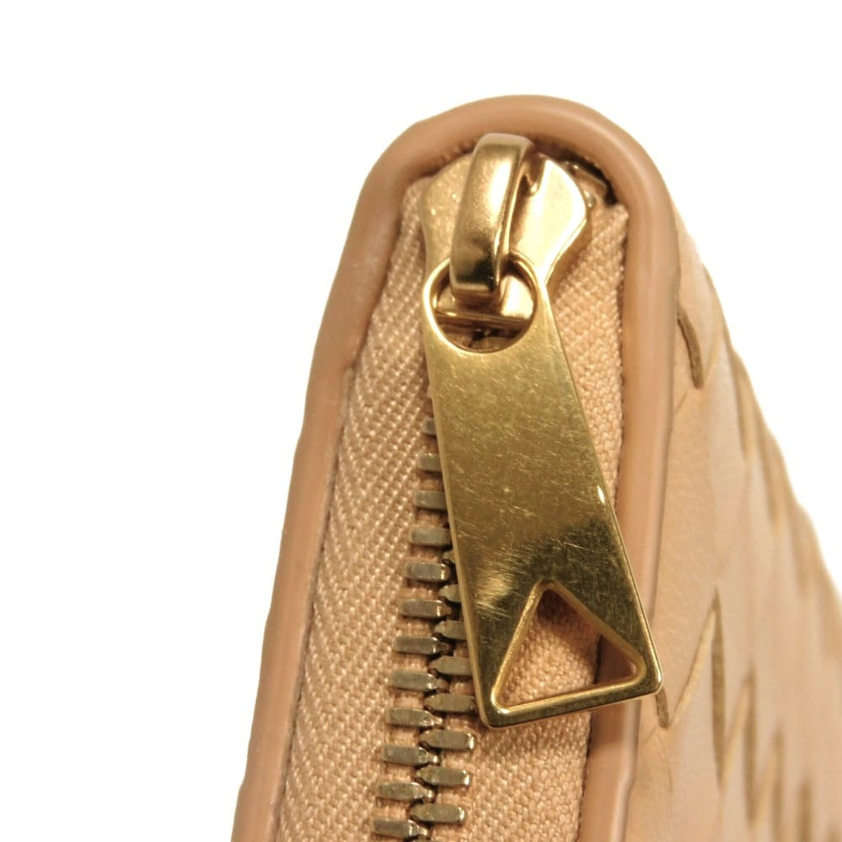 Bottega Veneta Beige Leather Long Wallet (Bi-Fold) (Pre-Owned)