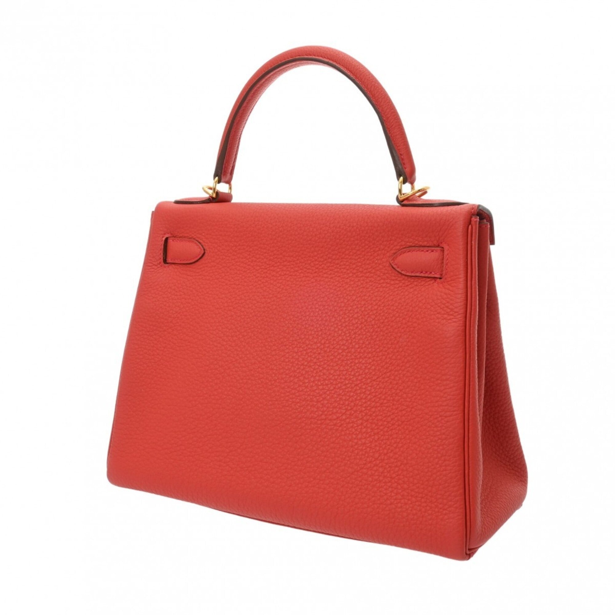 Hermes Vermilion Taurillon Clemence Leather Handbag (Pre-Owned)
