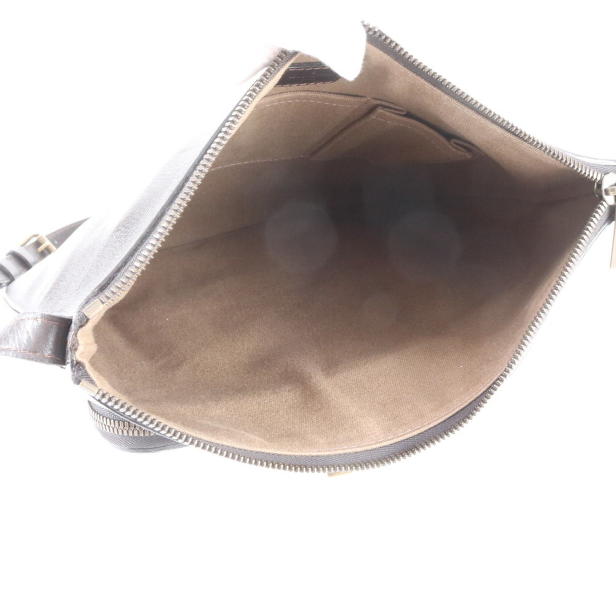 Louis Vuitton Coffee Leather Messenger Bag Shoulder Bag (Pre-Owned)